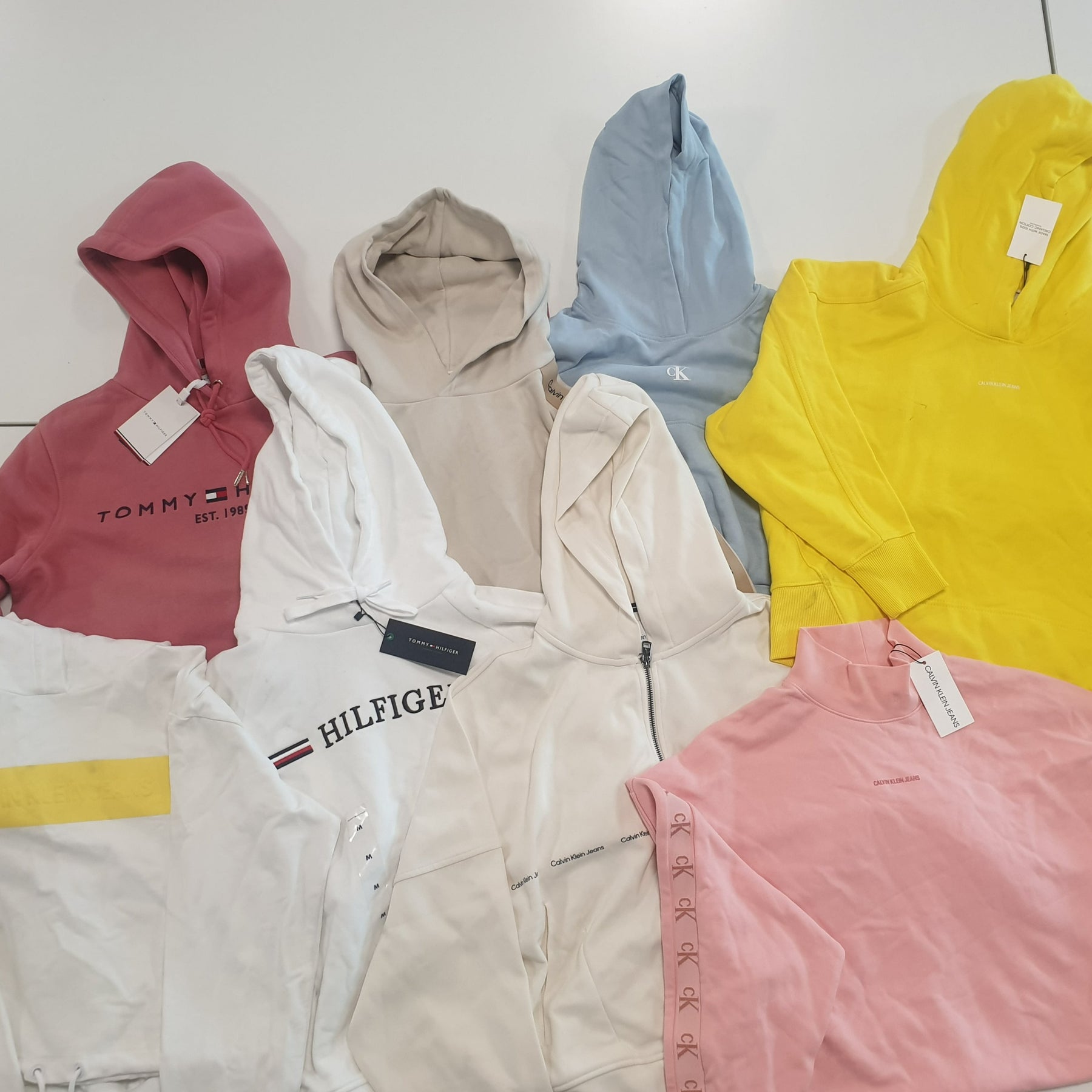 x8 Women's Mixed Tommy Hilfiger & Calvin Klein Colourful Hoodies & Sweatshirts Bundle