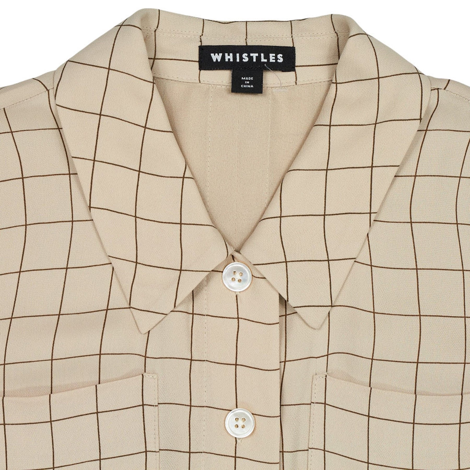 Whistles Beige Check Shirt Dress