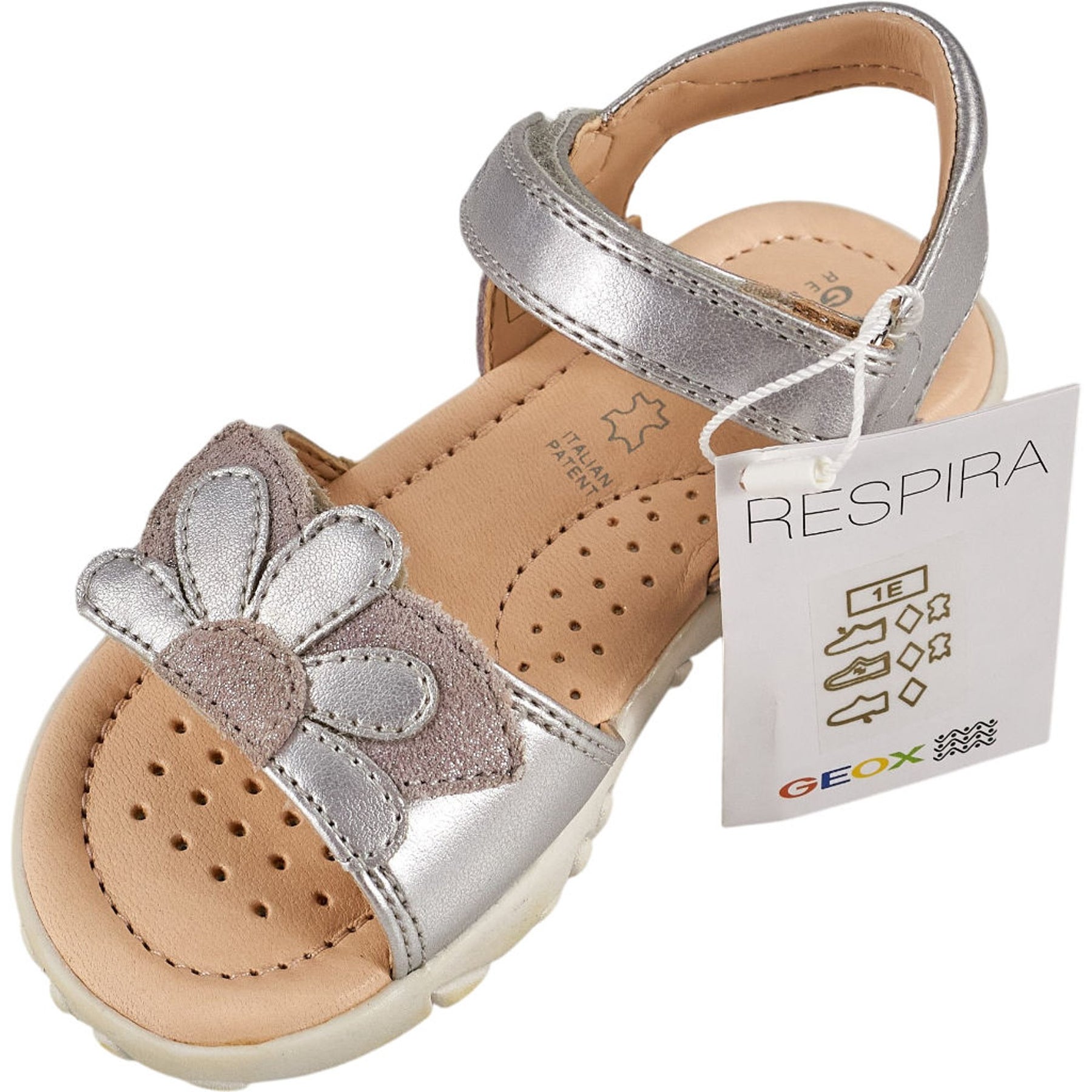 Geox Silver Flower Sandals Kids