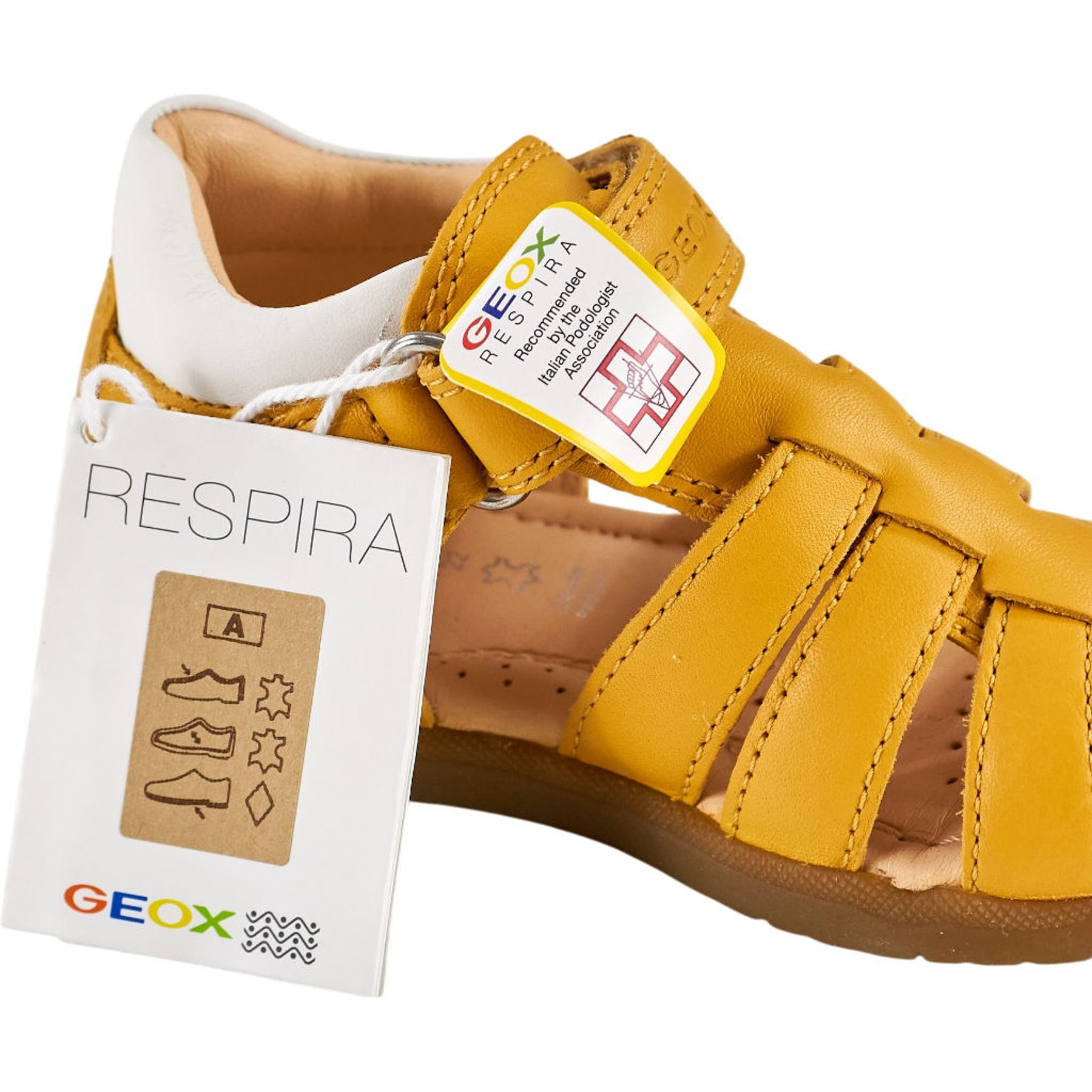 Geox Yellow Leather Sandals Kids