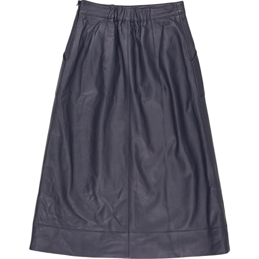 Wyse Grey Leather Skirt