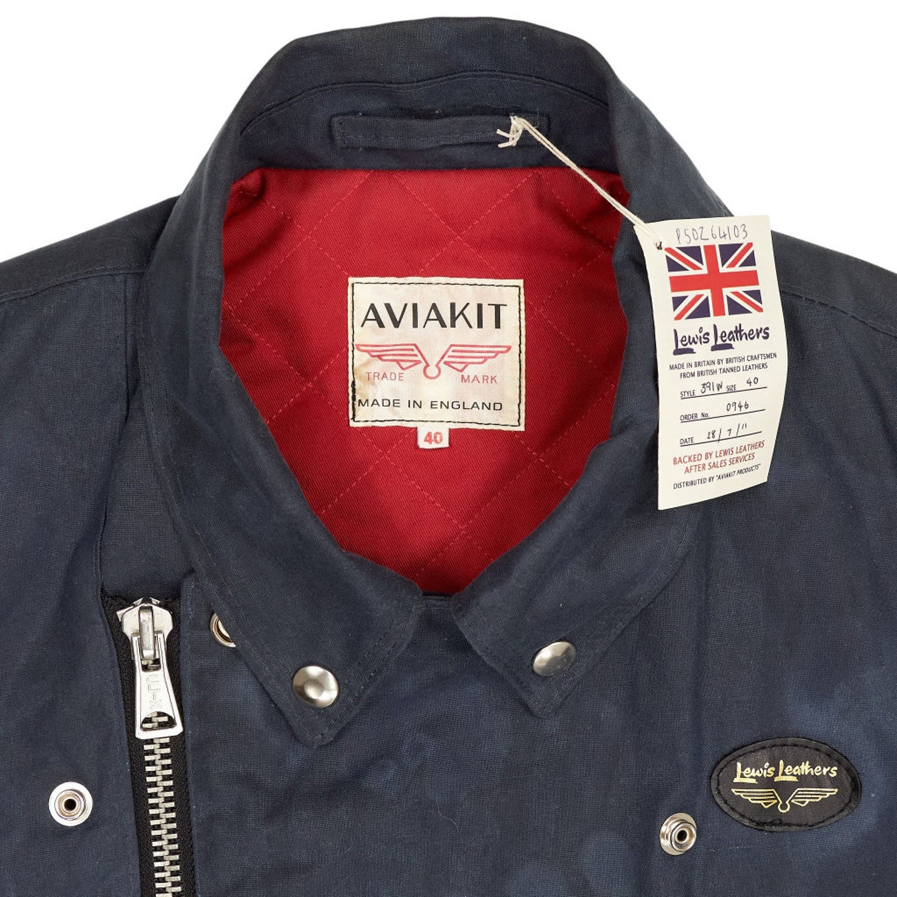 Lewis Leathers Blue Aviakit Biker Jacket 40
