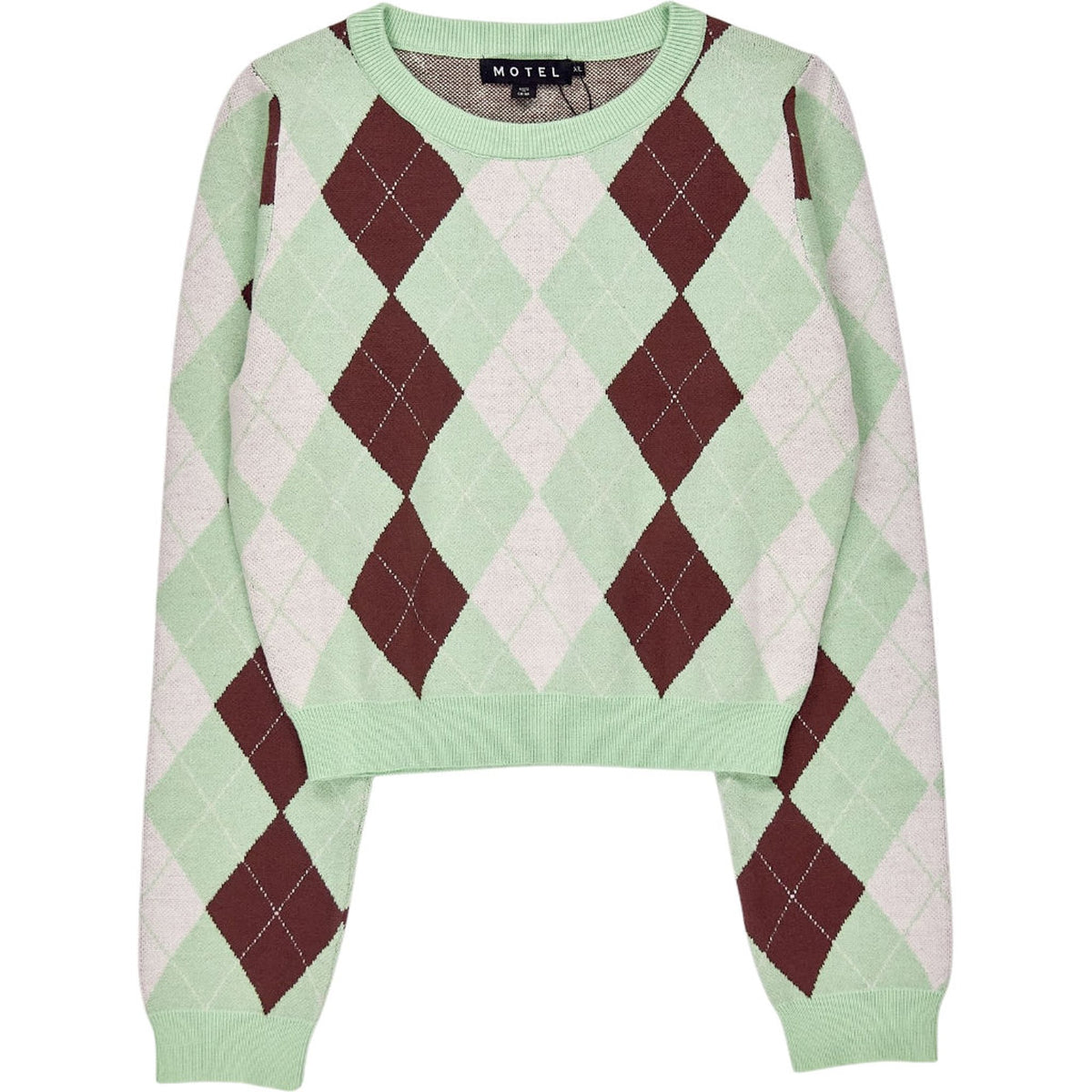 Motel Green Argyle Zuk Jumper