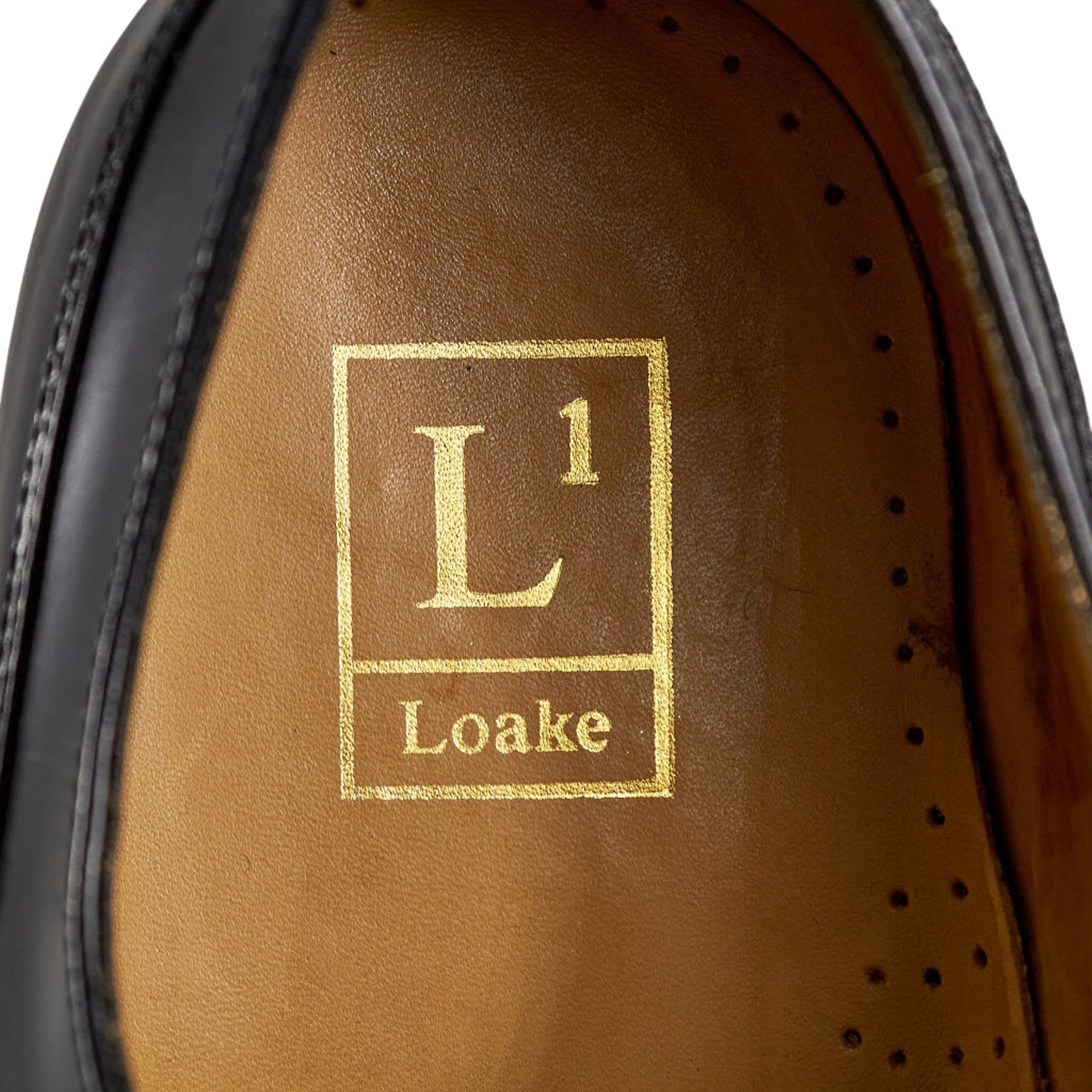 Loake Black Leather 300BRG Oxford Shoes