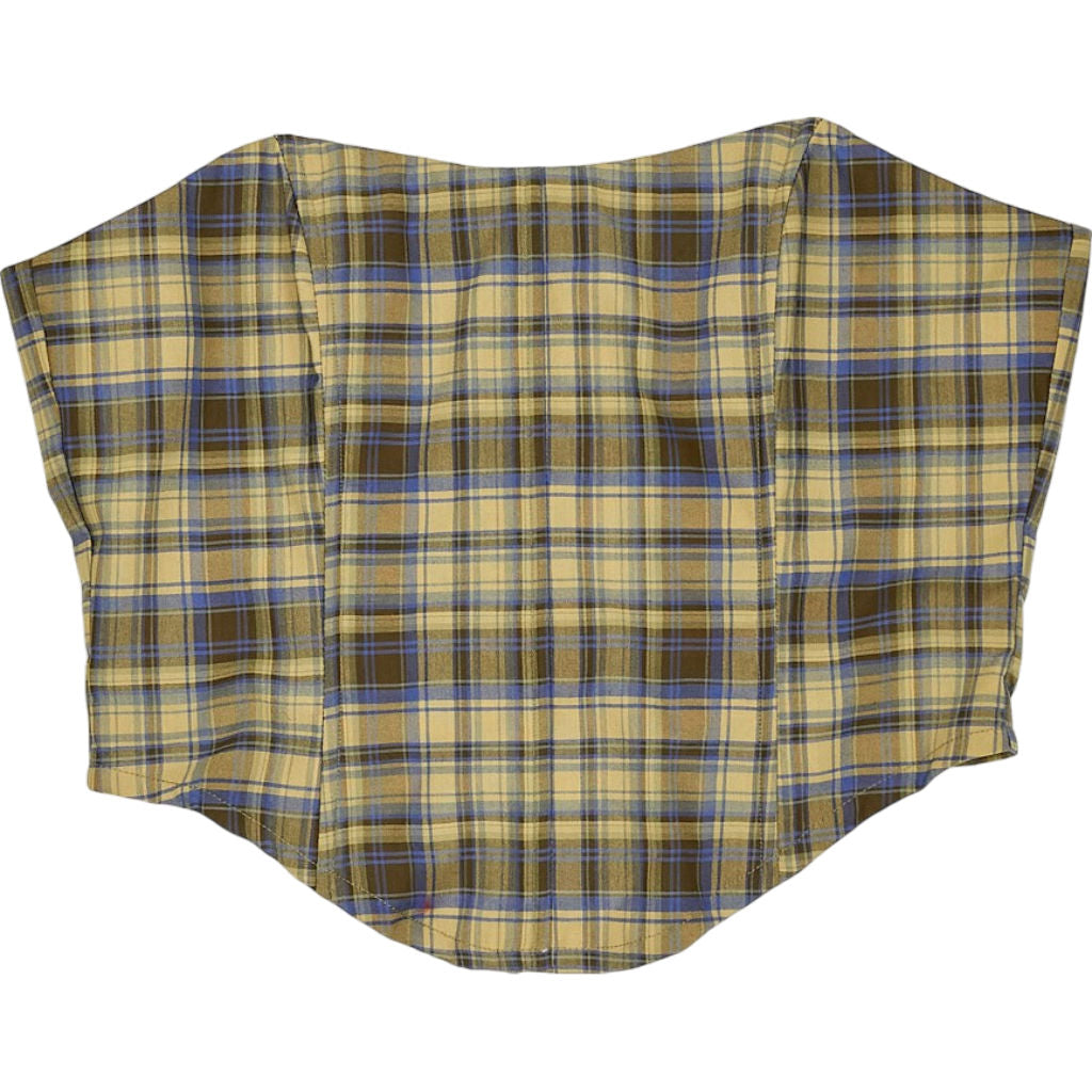 Motel Blue Yellow Check Kavash Top