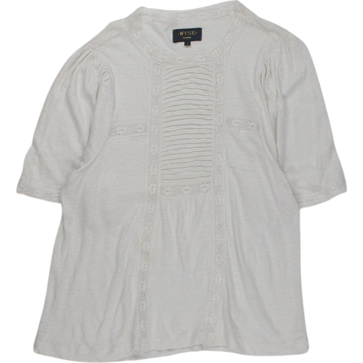 WYSE London White Lace Detail Top