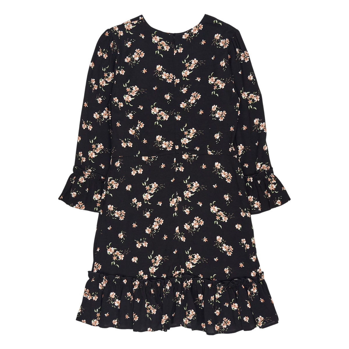 OMNES Black Floral Midi Dress