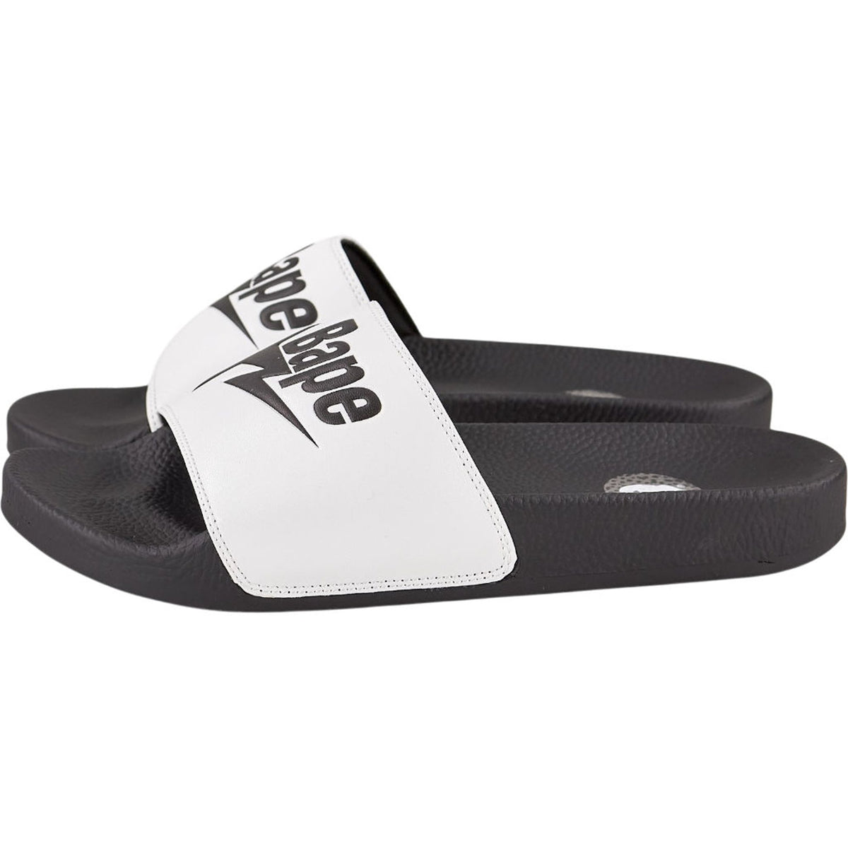 Bape White Black Slides