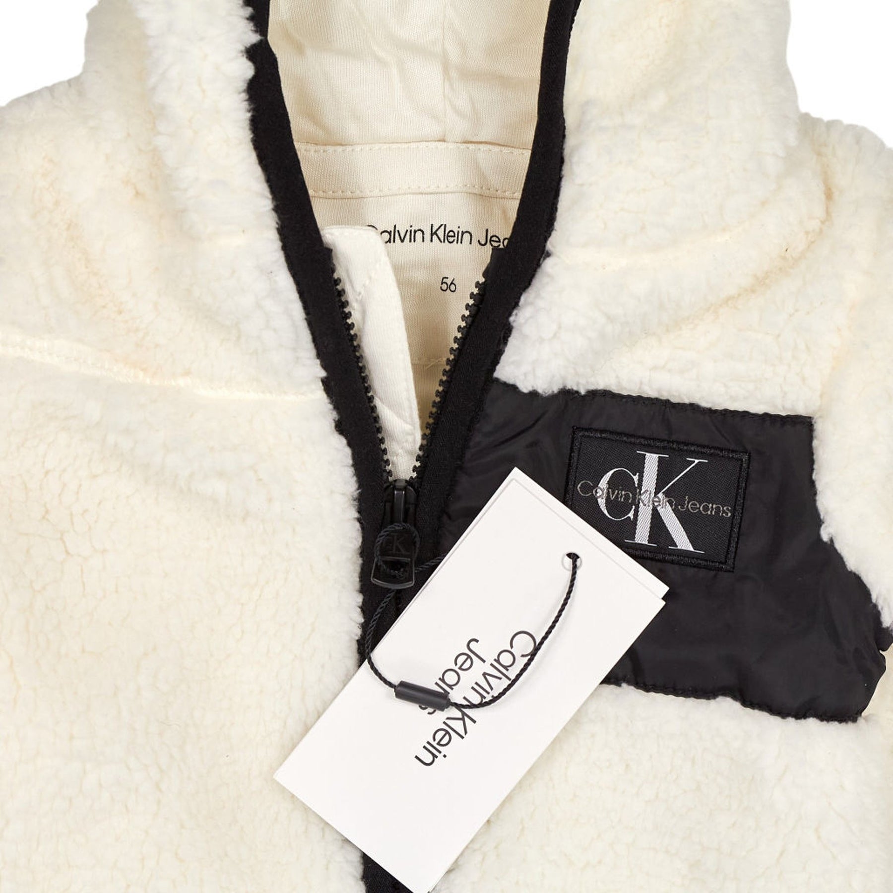 Calvin Klein Ivory Teddy Zip Hoodie