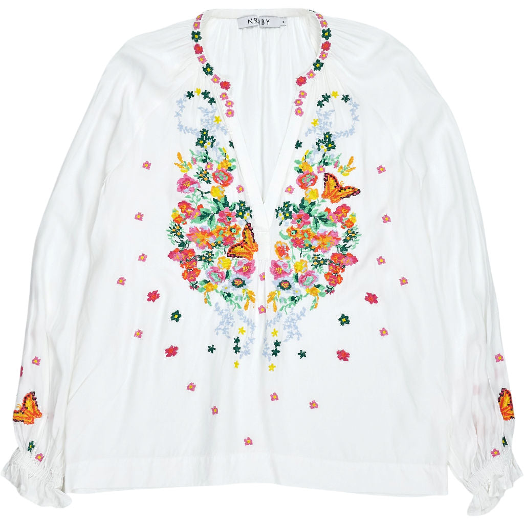 NRBY White Embroidered Top
