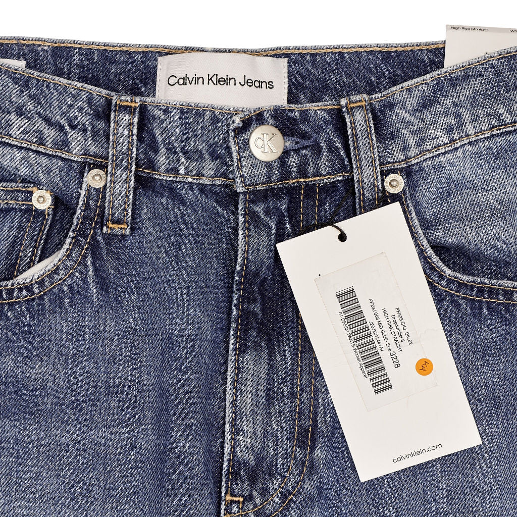 Calvin Klein Jeans Mid Blue High Rise Straight Denim