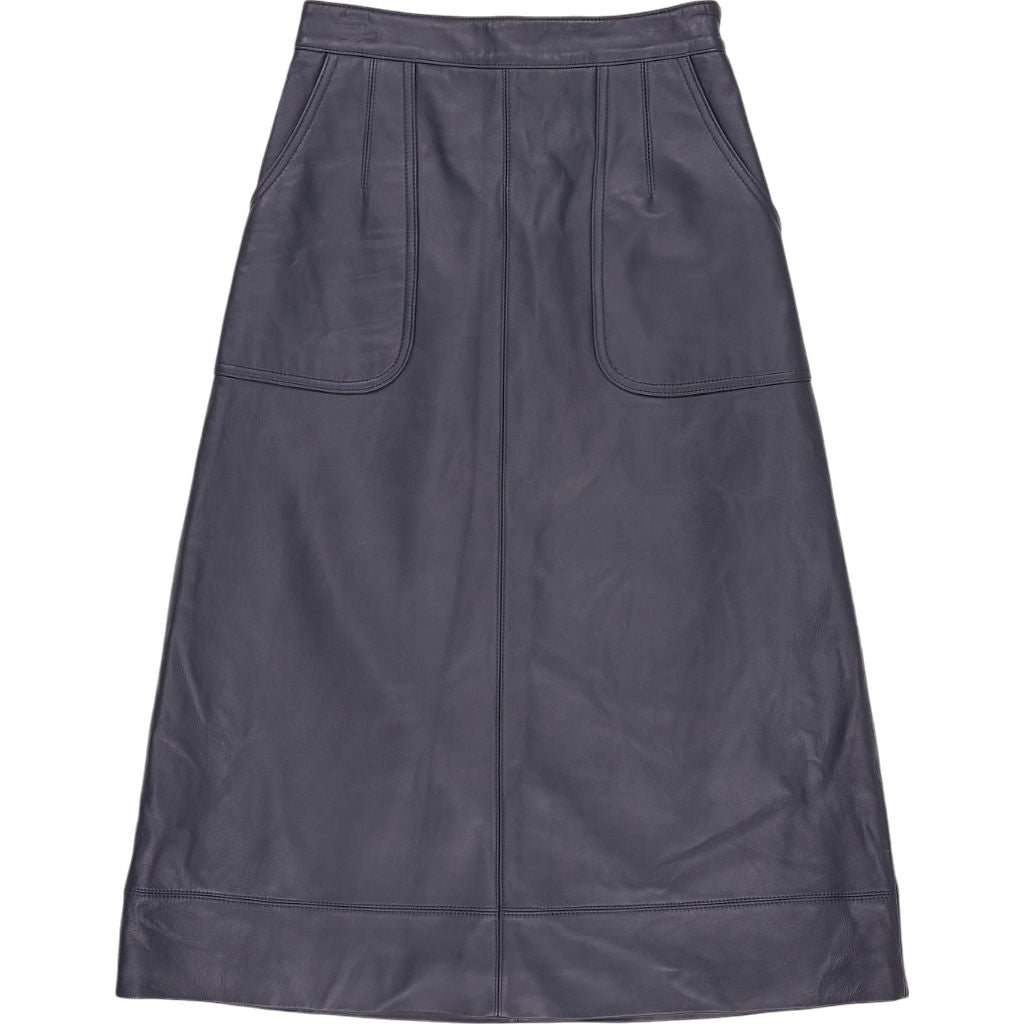 Wyse Grey Leather Skirt