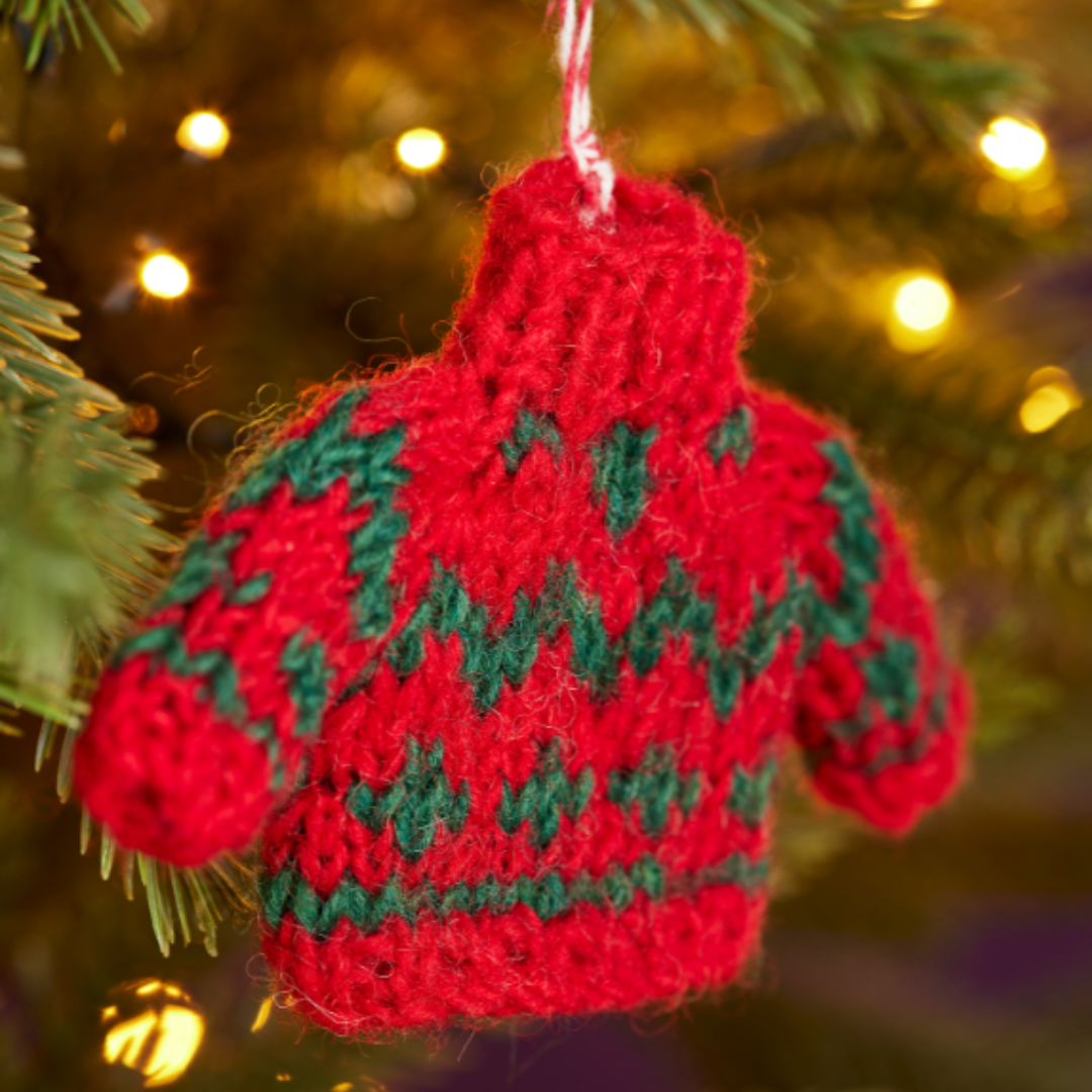 Fair Isle Wool Jumper Decoration (2 pack)