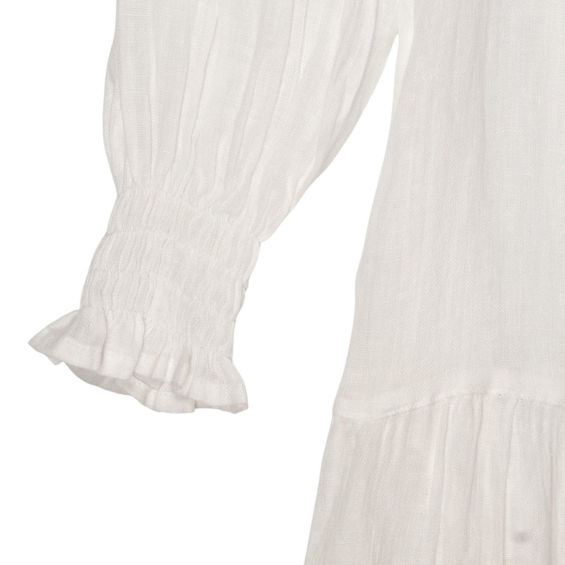 NRBY White Linen Midi Dress