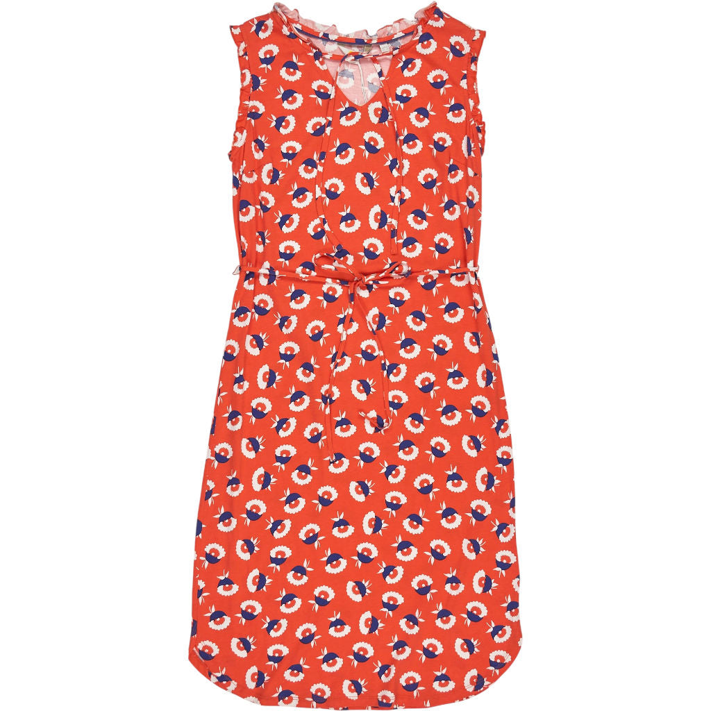 Boden Orange Floral Sleeveless Cotton Dress