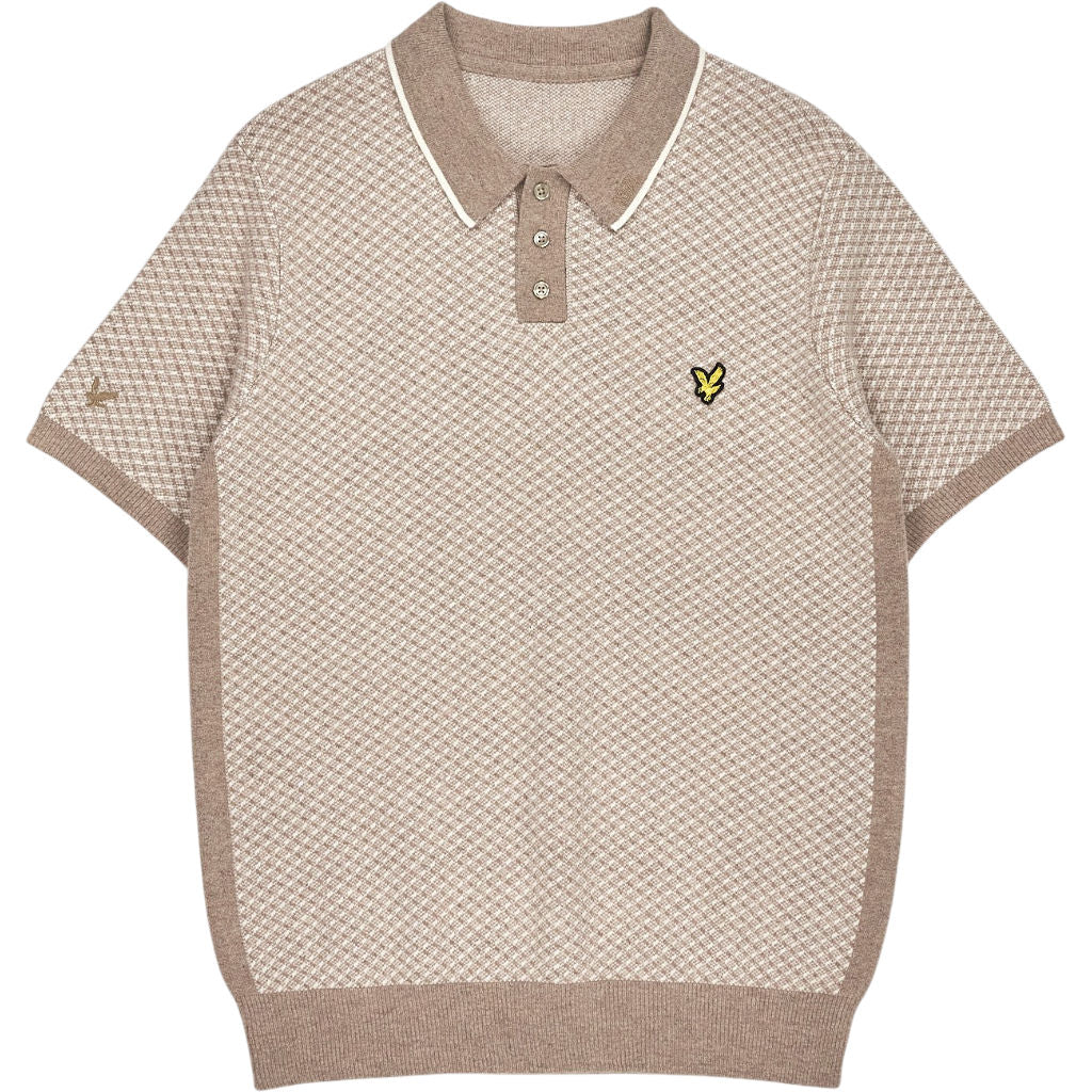 Lyle & Scott Beige Cashmere Blend Polo Shirt