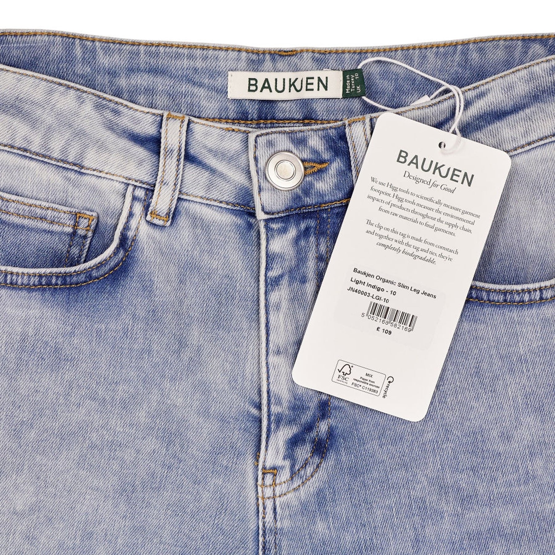 Baukjen Light Indigo Slim Leg Jeans