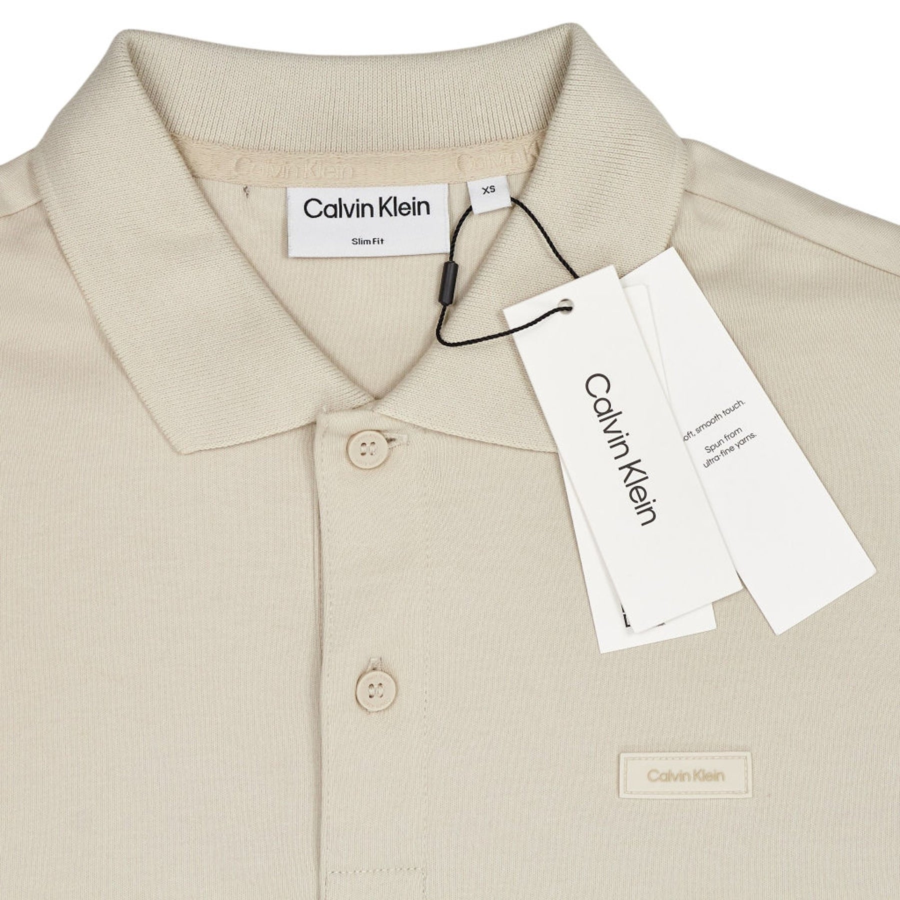 Calvin Klein Beige Slim Fit Polo Shirt XS