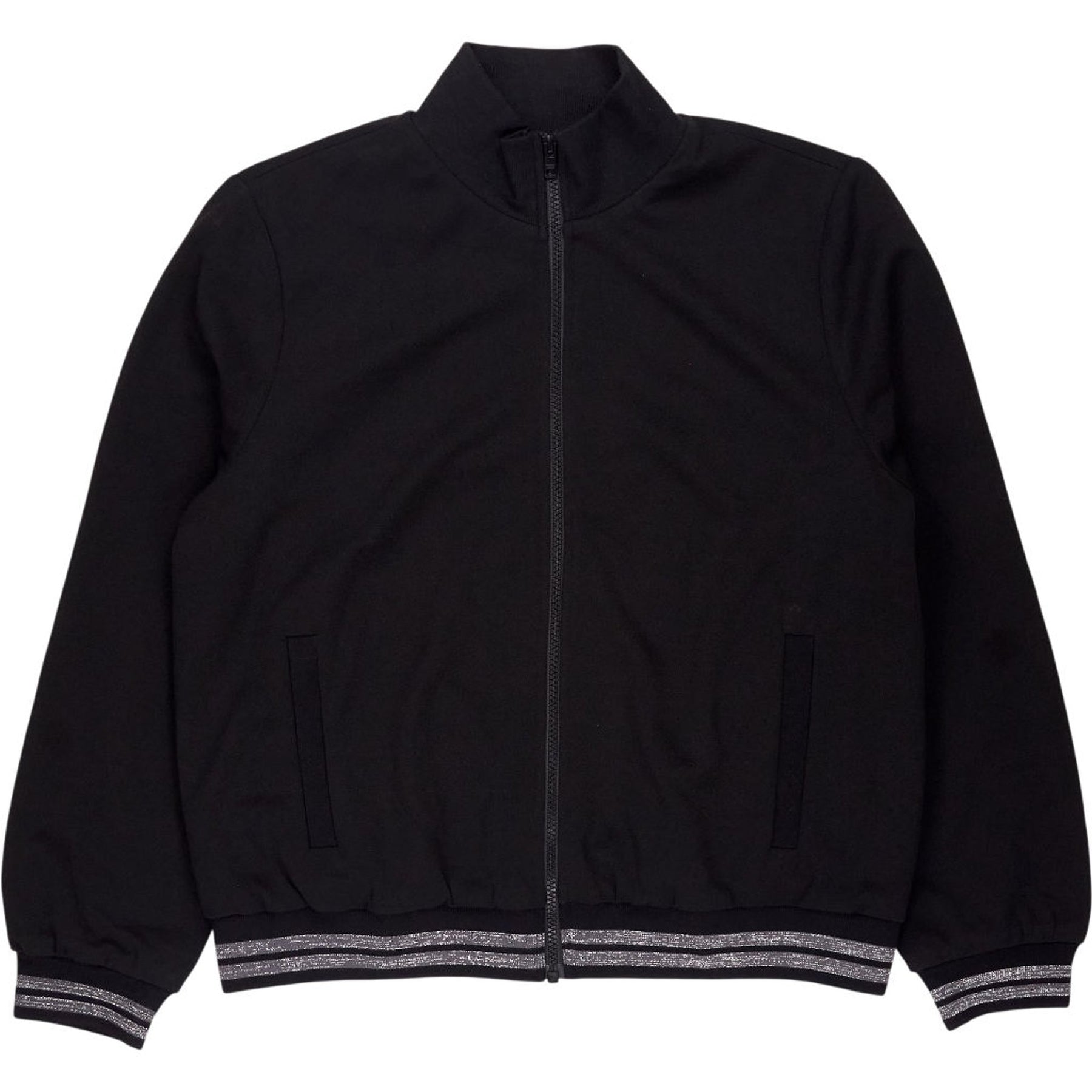 Hush Black Silver Sporty Jersey Jacket
