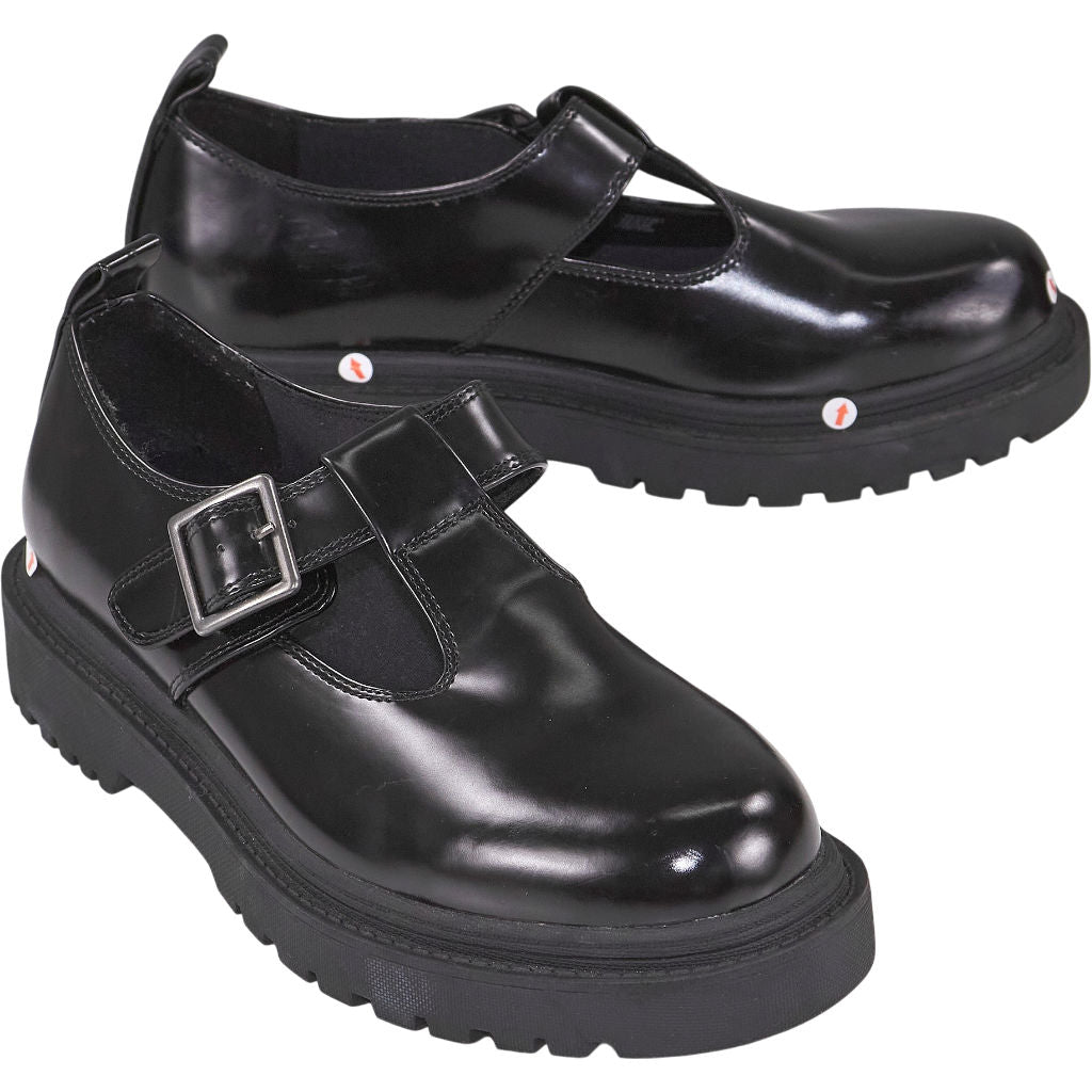 Pull & Bear Black Chunky Buckle Shoes