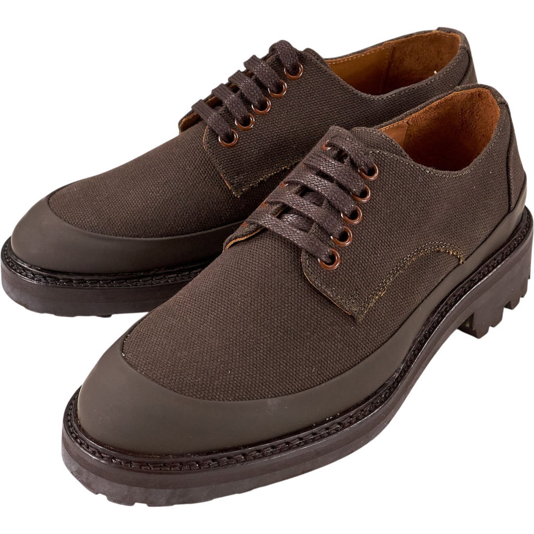 YMC Brown Canvas Chunky Sole Shoes