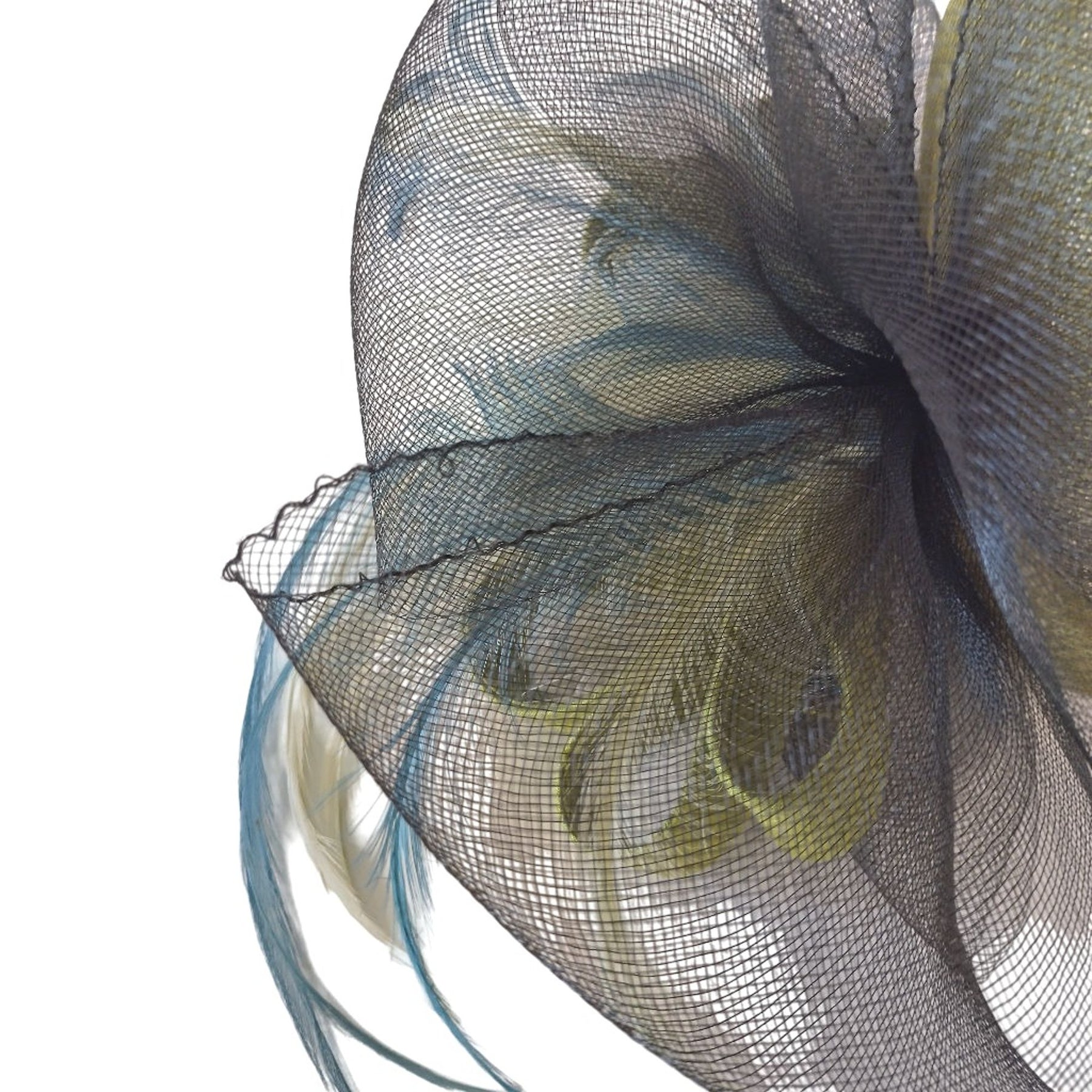 Magpie Accessories Feathered Beaded Fascinator Hat Green