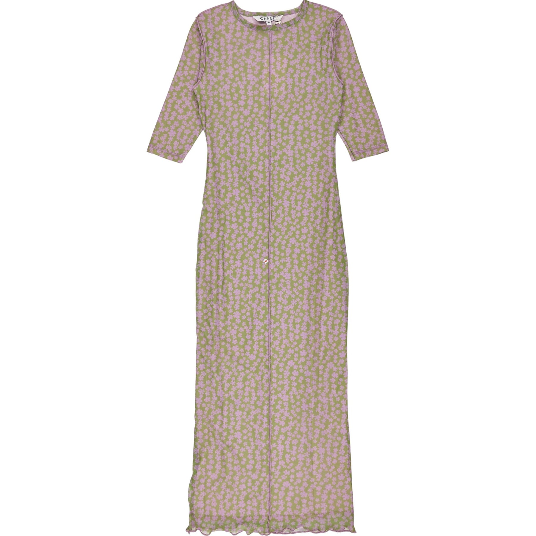 OMNES Pink/Green Melody Printed Mesh Dress