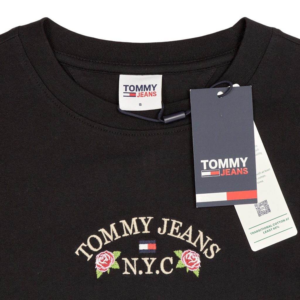 Tommy Jeans Black TJW BBY Floral Long Sleeve Top