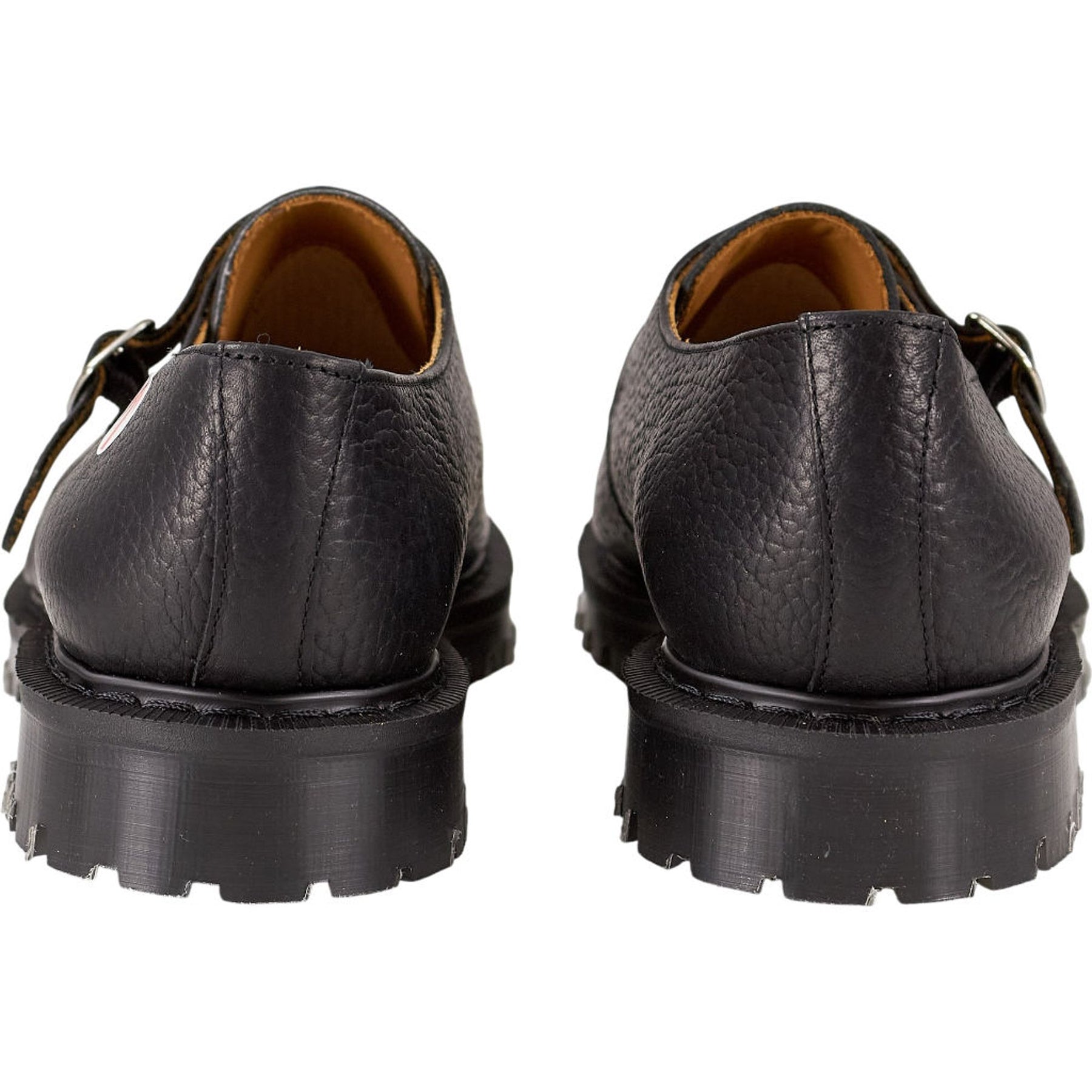 YMC Black Leather Buckle Shoes