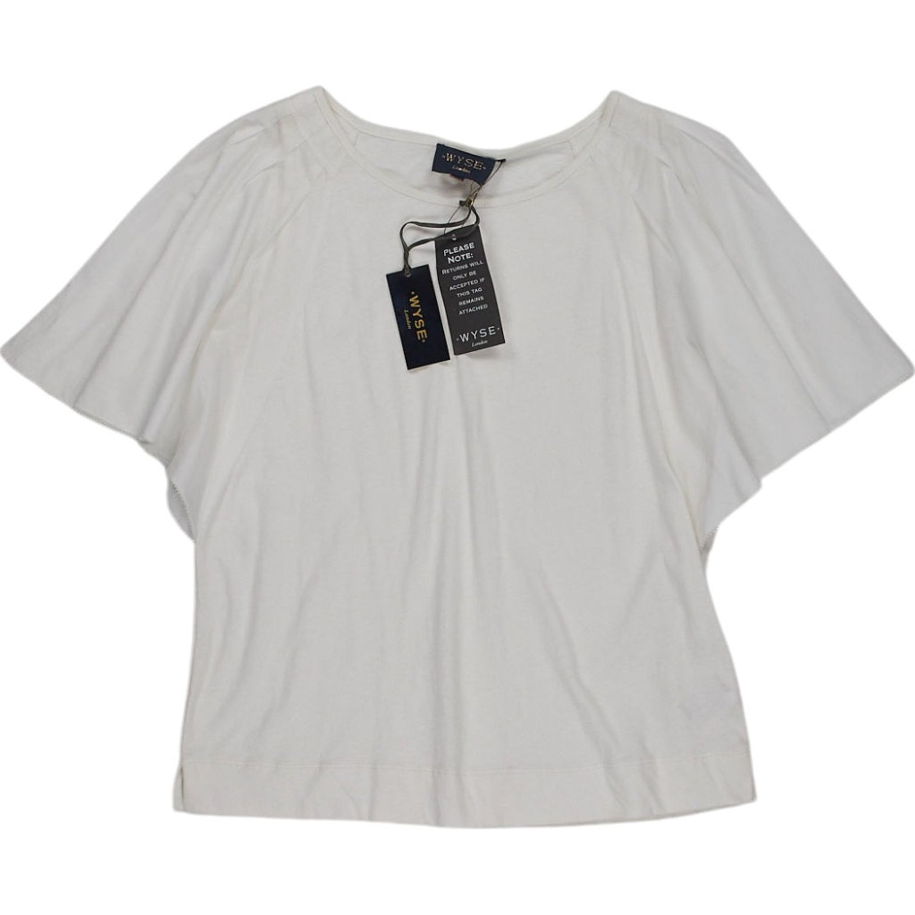 WYSE Ivory Jeanne Woven Sleeve Top