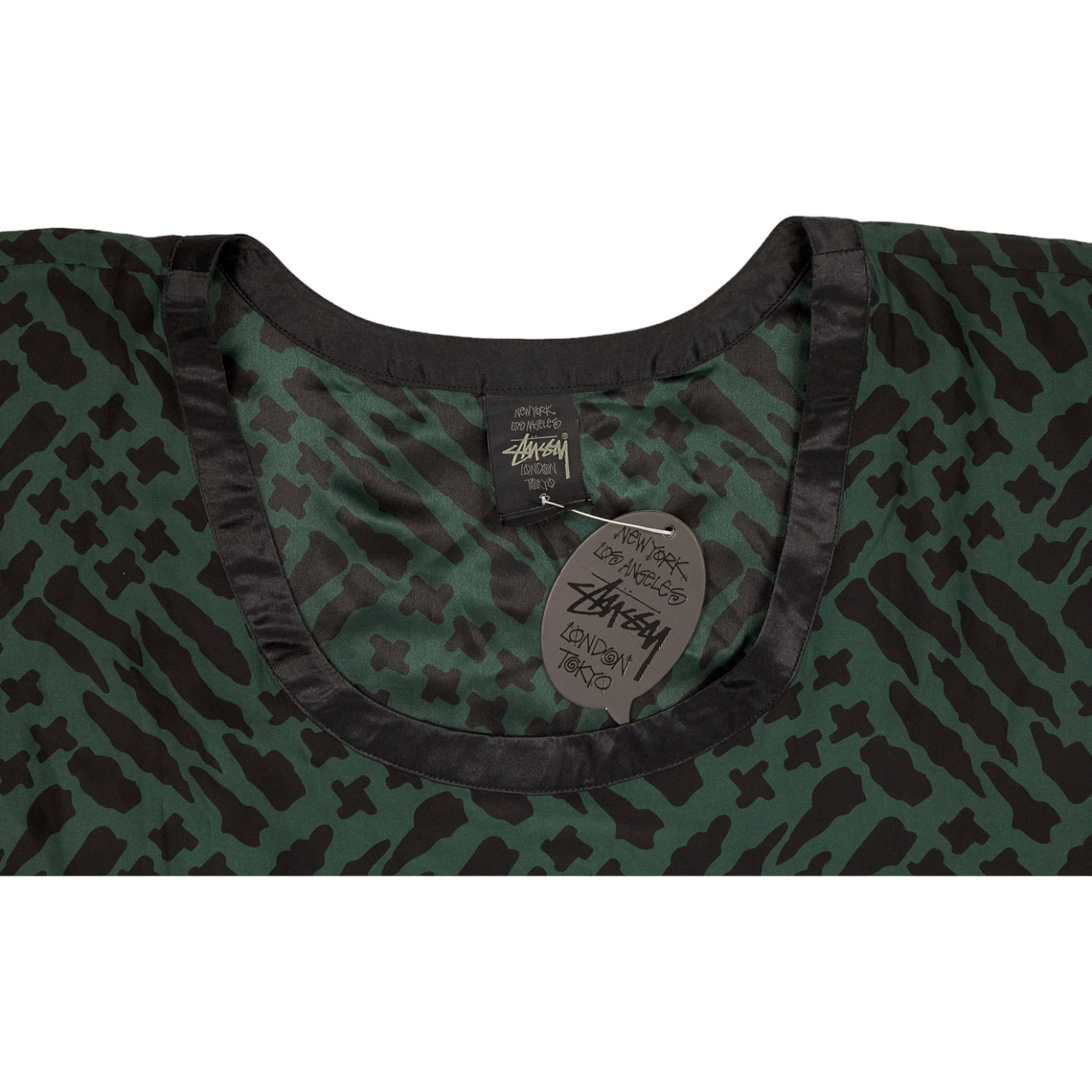 Stussy Green Black Printed Blouse