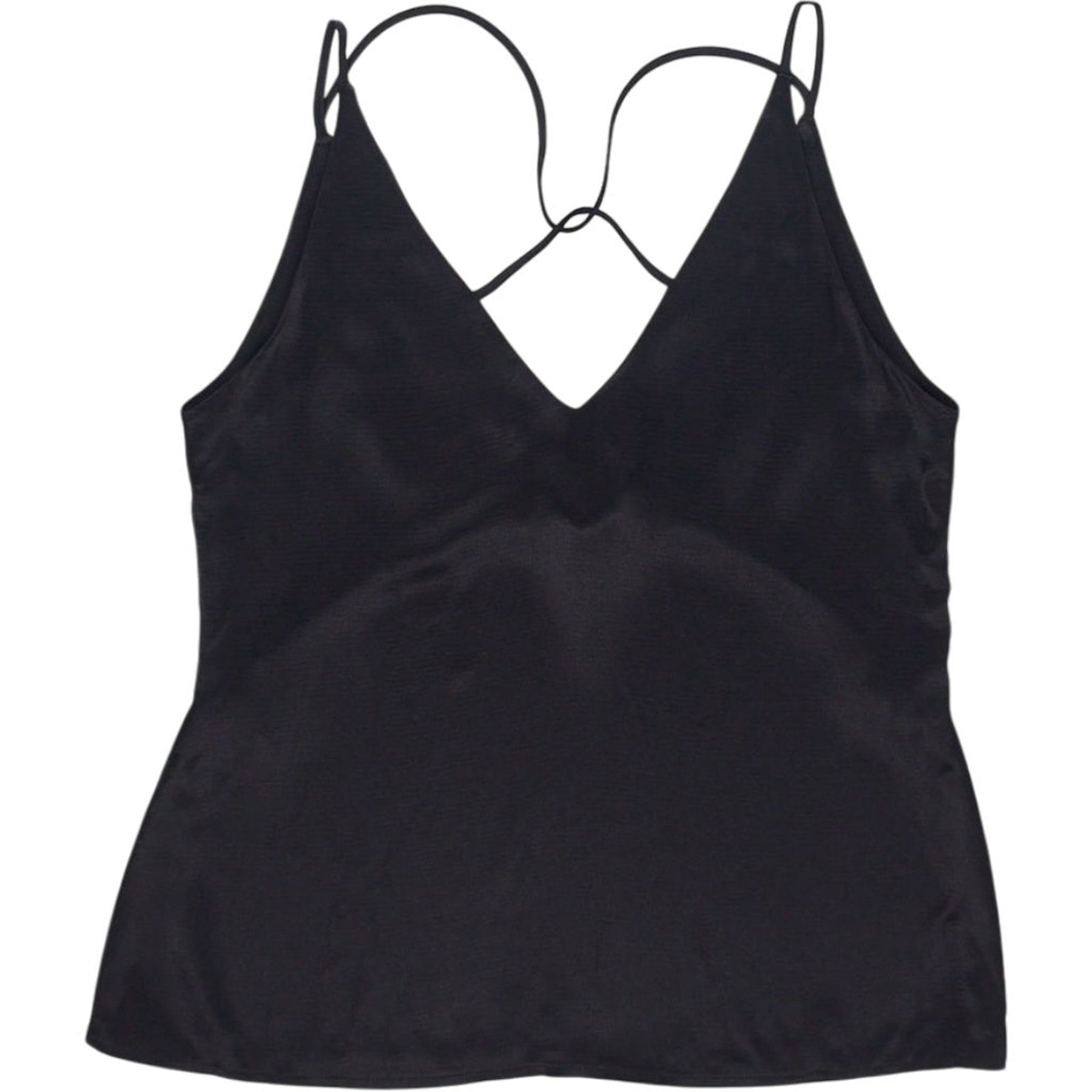Vivere Black Strappy Cami Top