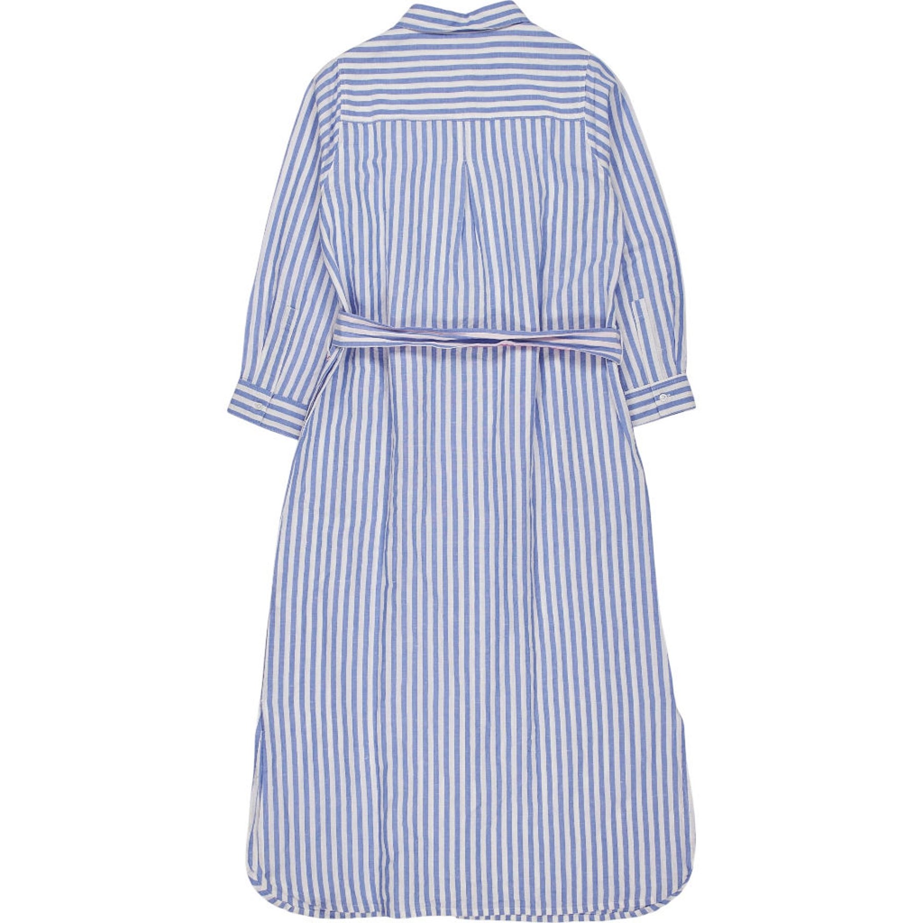 NRBY Blue Striped Linen Blend Shirt Dress
