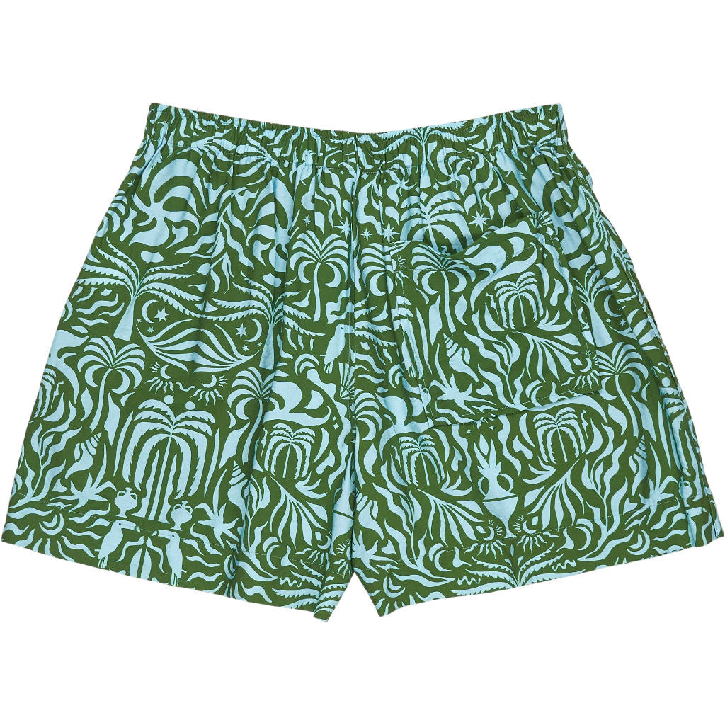 Hush Green Blue Viscose Nylon Boxer Shorts