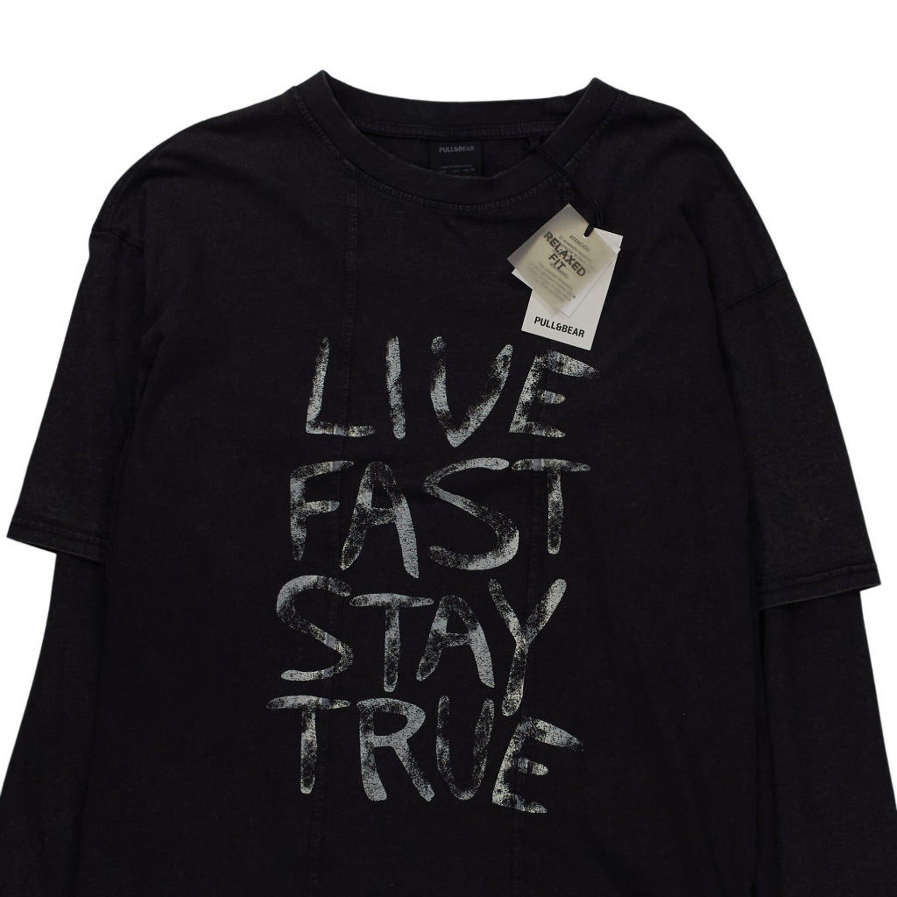 Pull&Bear Black Long Sleeve T-Shirt