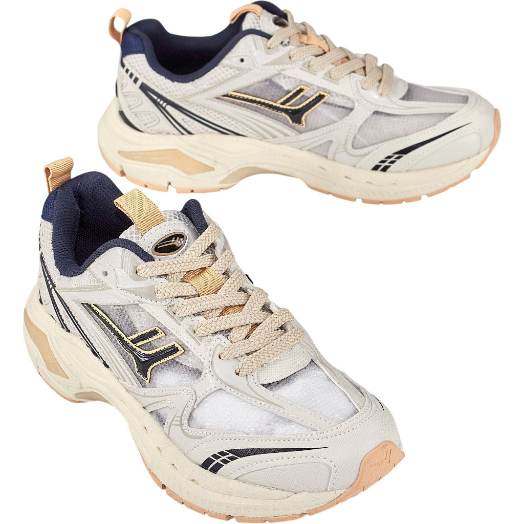 Often Pull & Bear Cream Navy Trainers