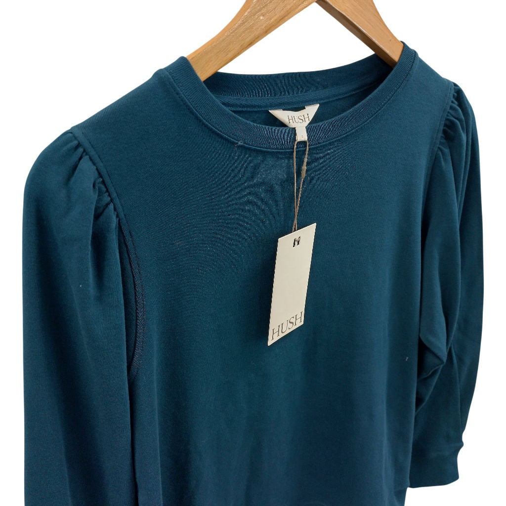Hush Teal Blue Emily Puff Sleeve Jersey Top