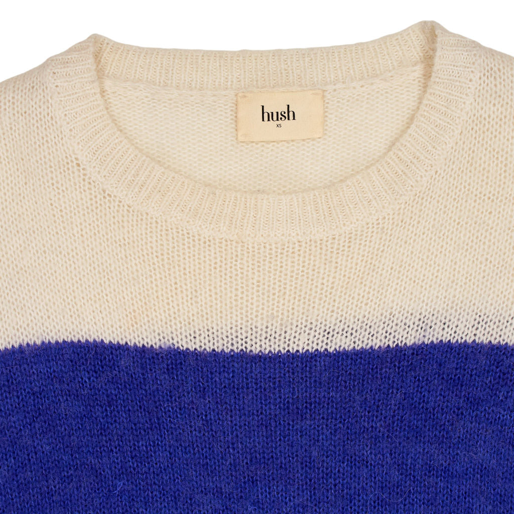 Hush Blue Striped Knit Jumper