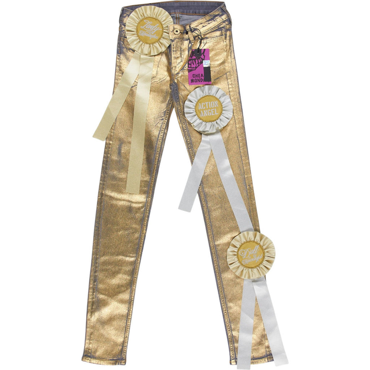 Cheap Monday Gold Metallic Jeans