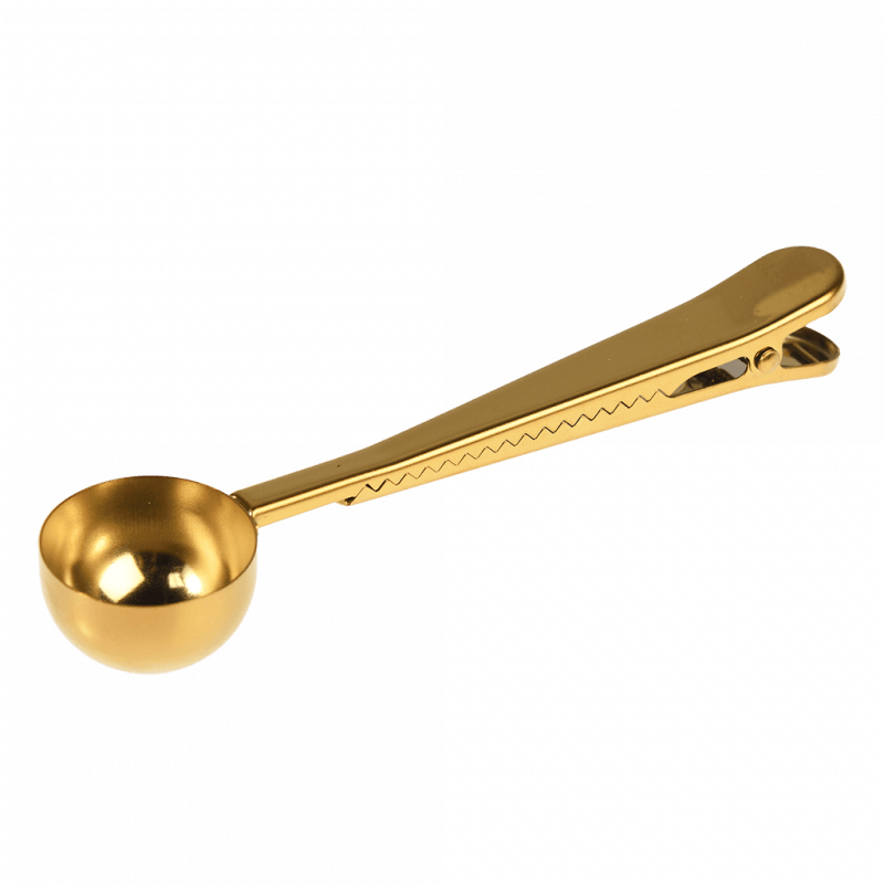 Brass Coffee Scoop and Clip