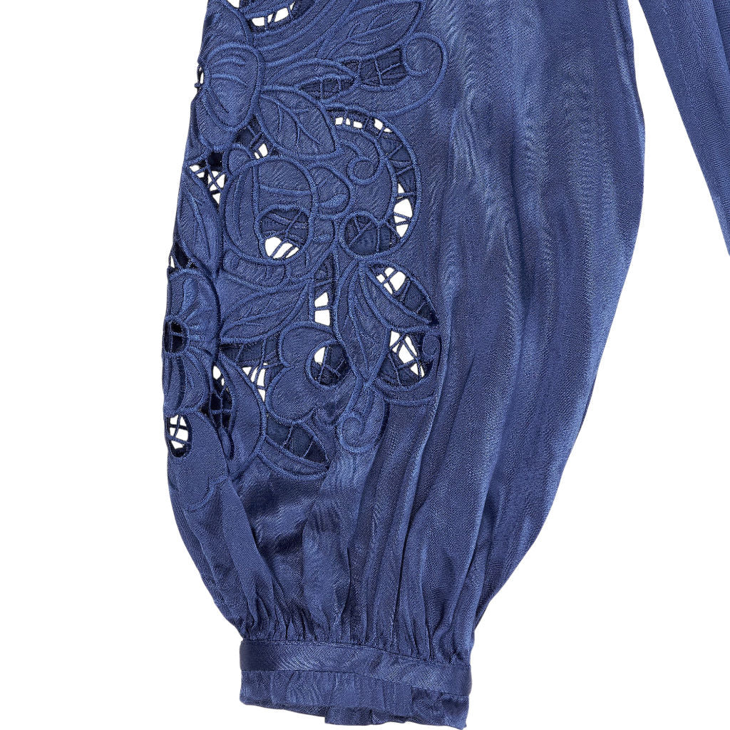 Wyse Teal Ciara Cutwork Sleeve Dress
