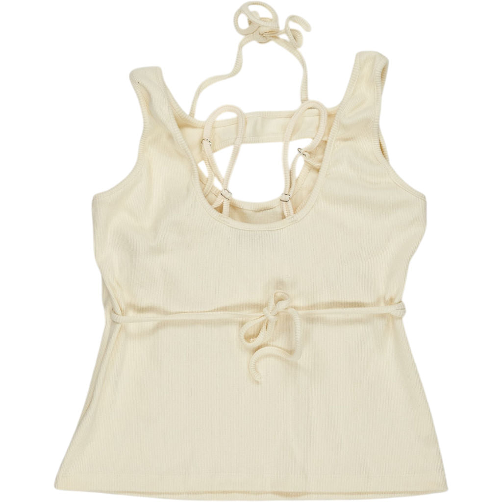 SRVC Cream Ribbed Tank Top