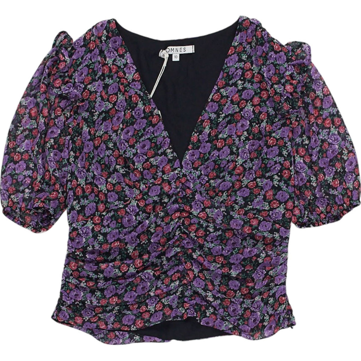 OMNES Floral V-Neck Blouse