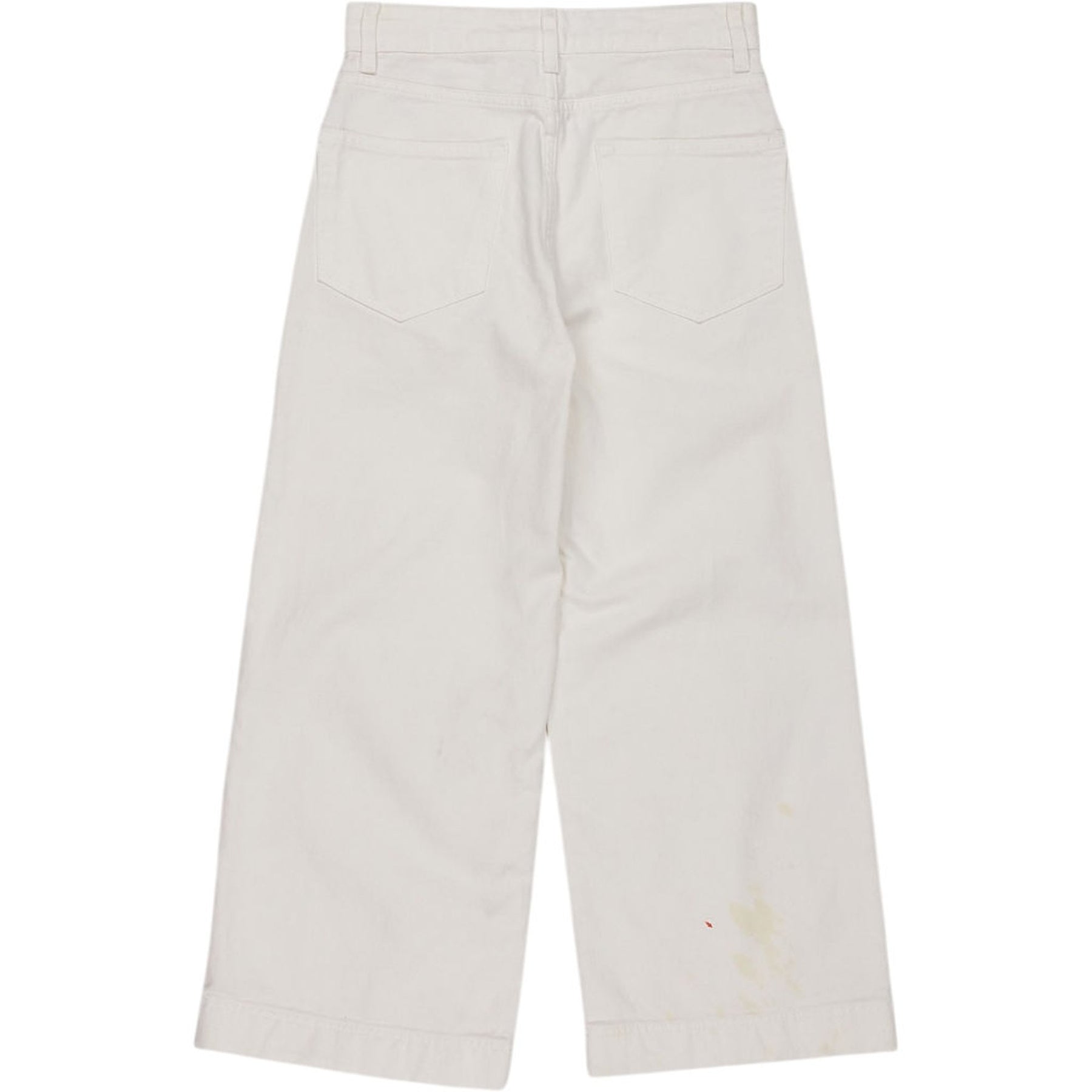 OMNES White Cotton Wide-Leg Trousers