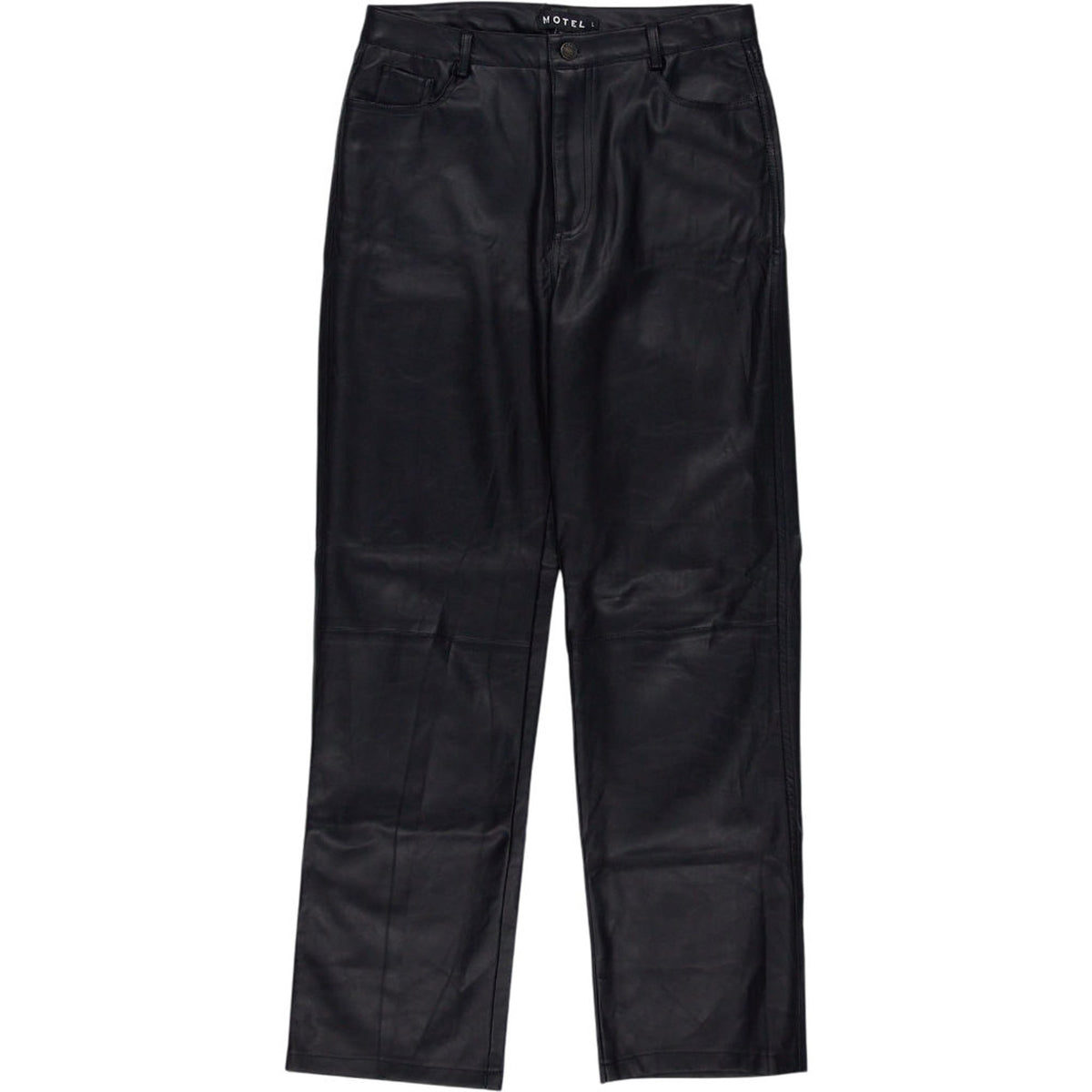 Motel Black PU Zova Trousers