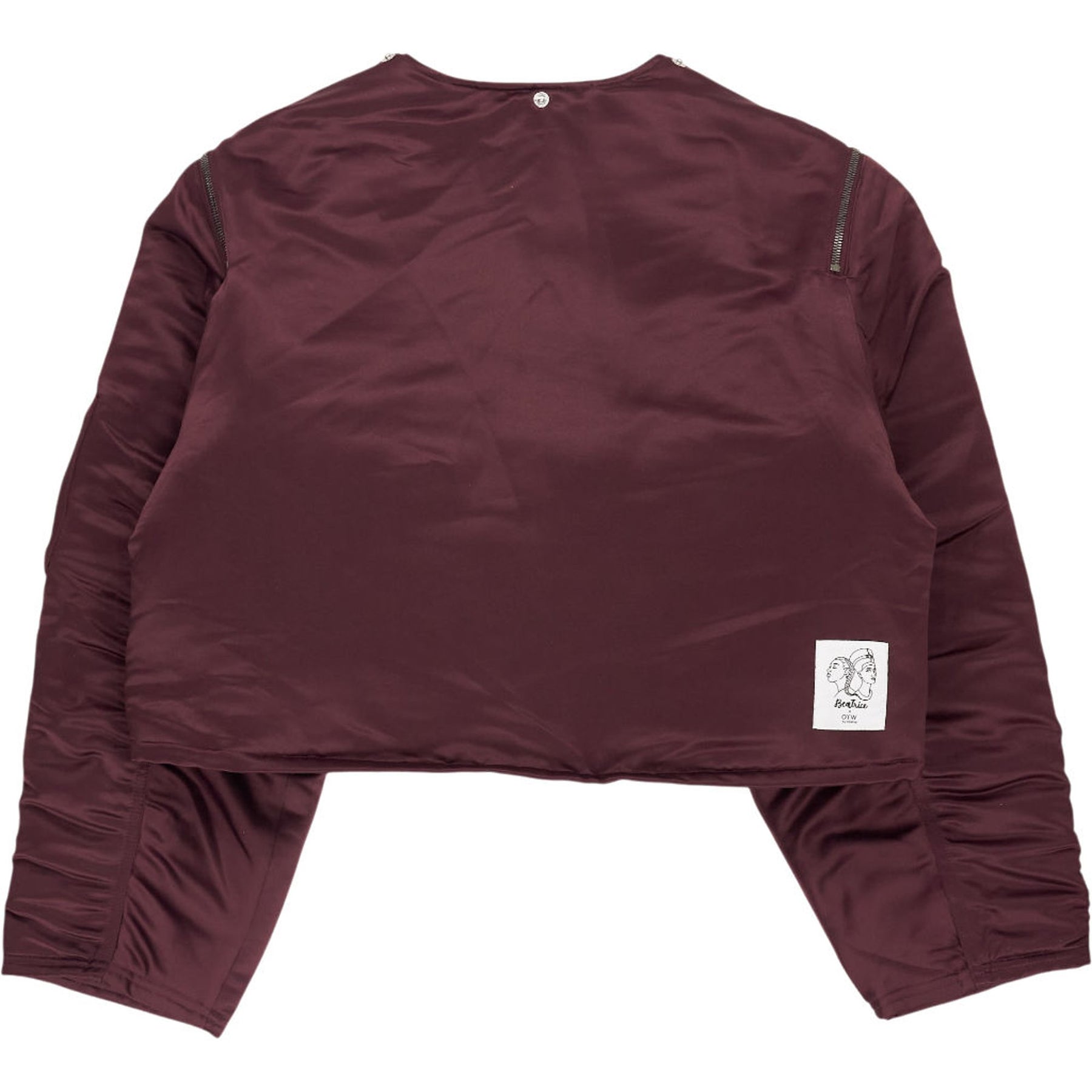 Beatrice X OTW Burgundy Hooded Jacket with Lace Trim