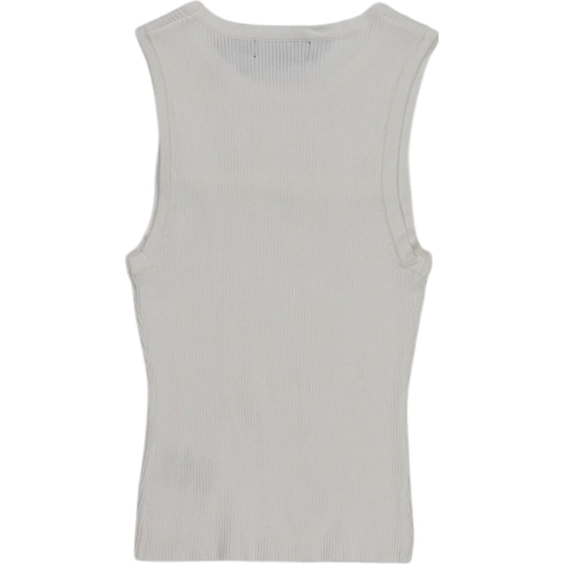Motel White Ribbed Caena Top