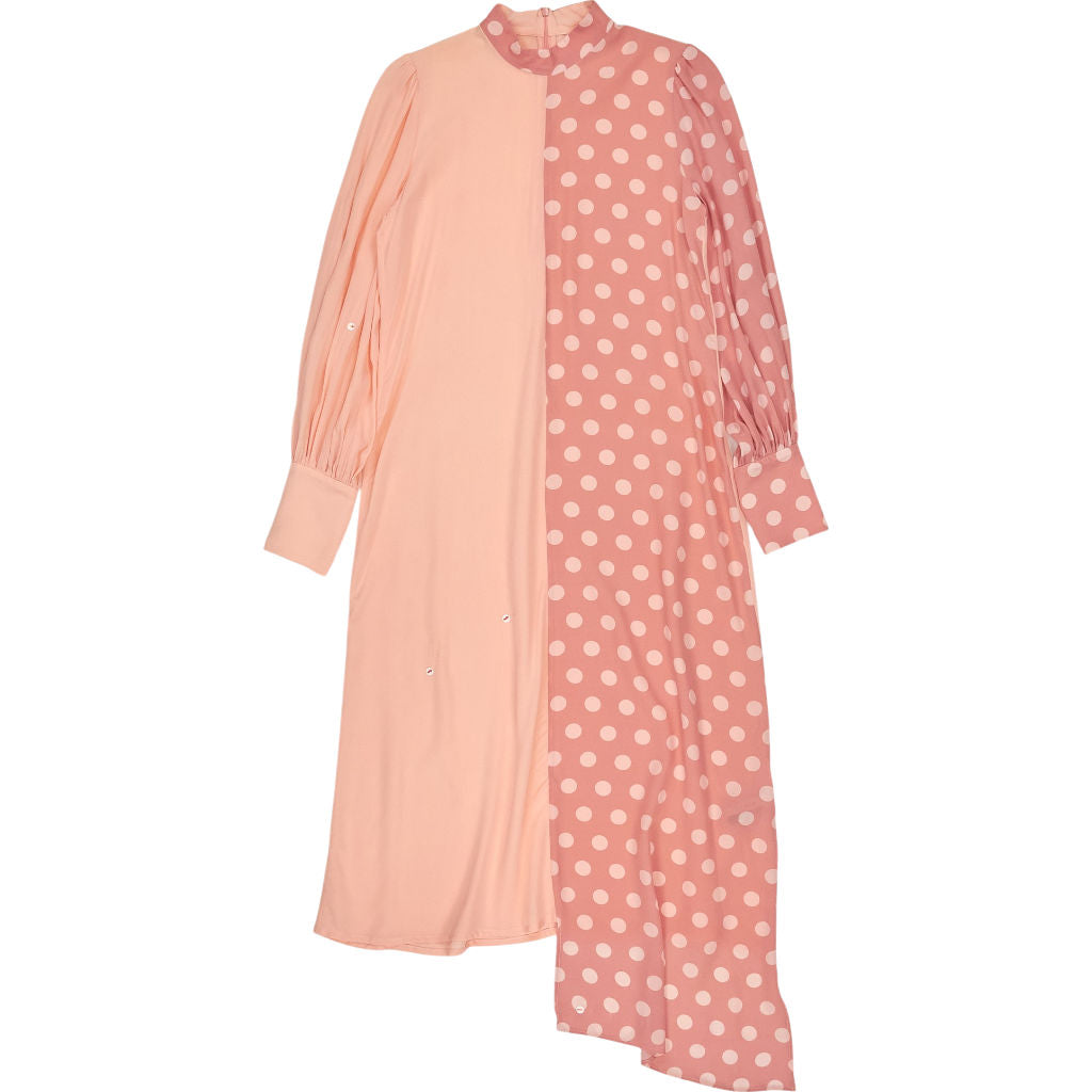 Mother of Pearl Dual-Tone Pink Polkadot Silk Dress
