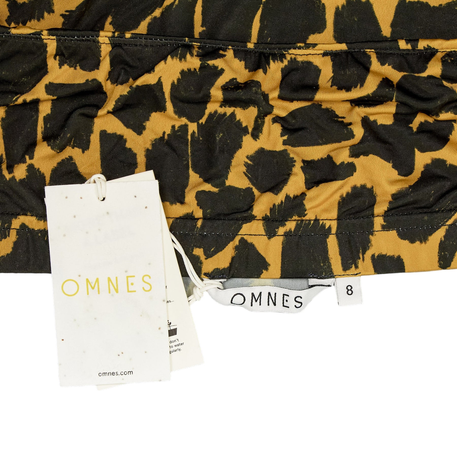 OMNES Leopard Print Strapless Dress