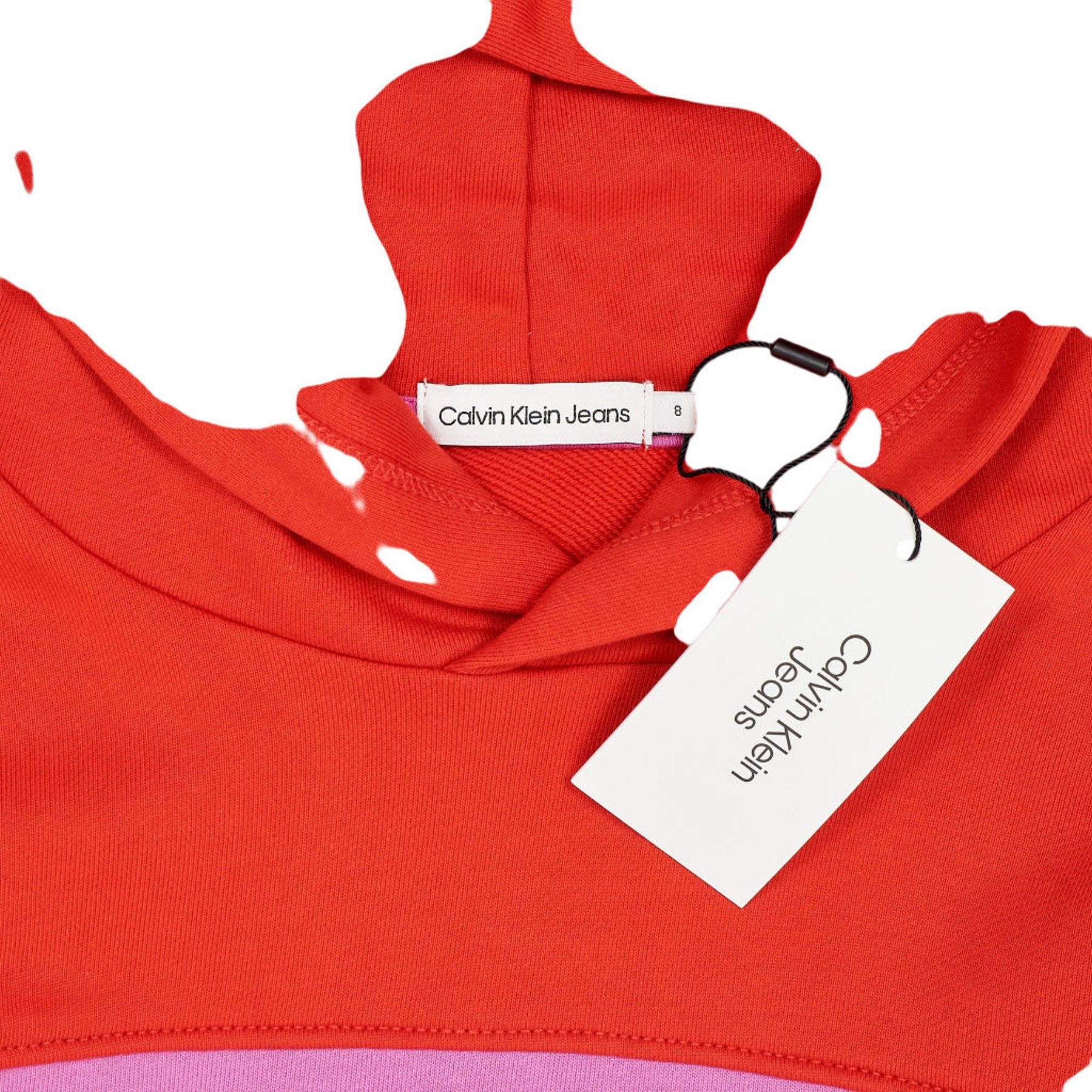 Calvin Klein Red Pink Colourblock Hoodie
